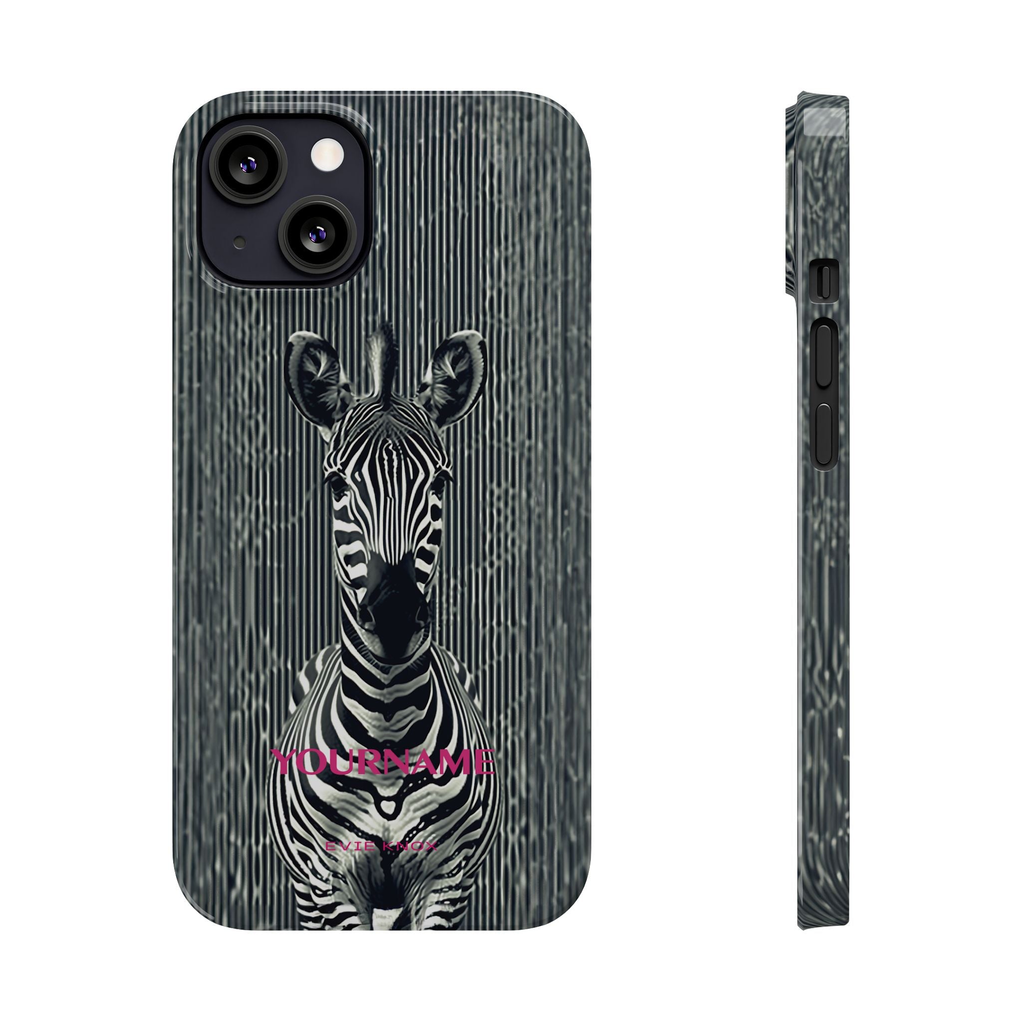 Zebra Stripe Slim Phone Case — Personalizable Safari Art
