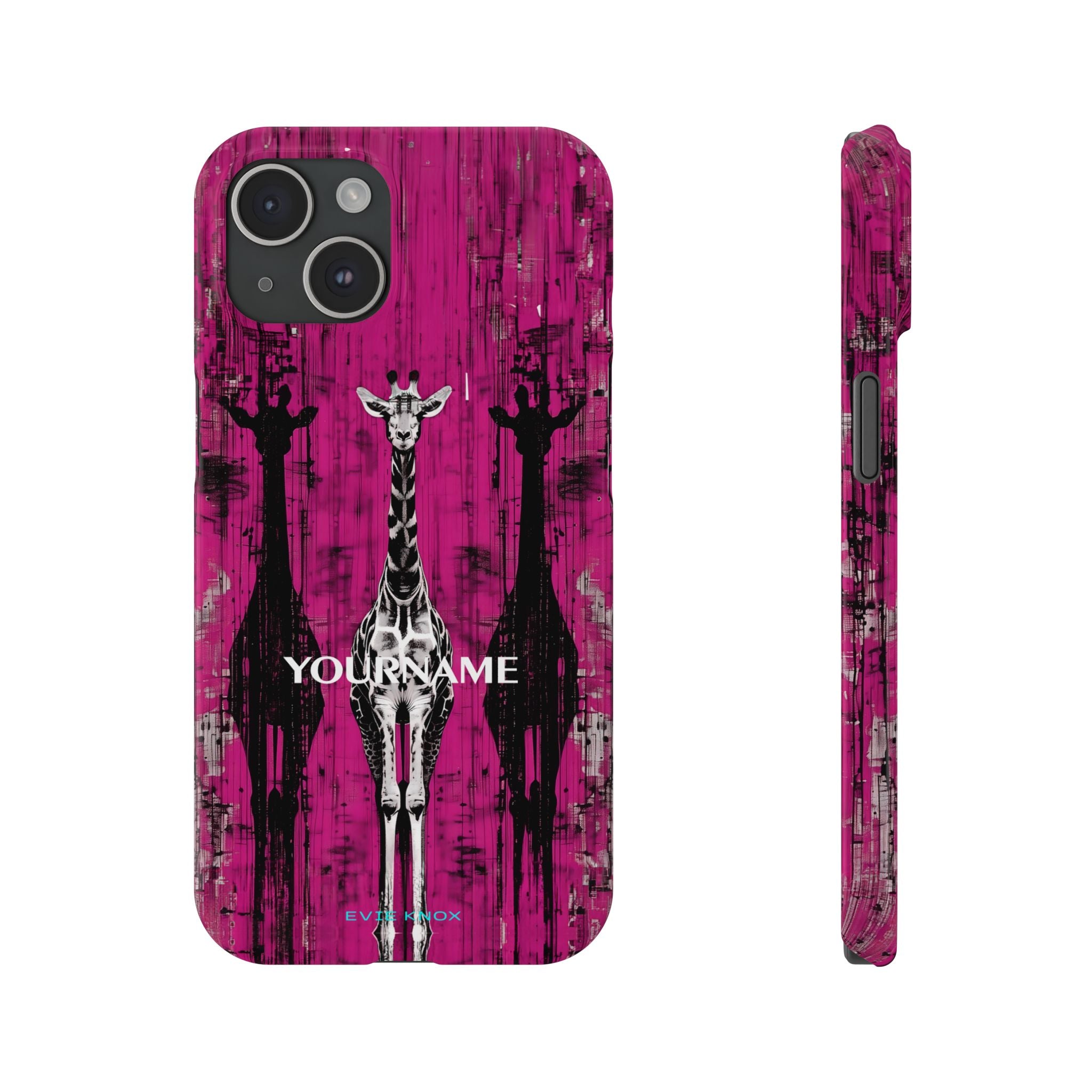Giraffes on Berry iPhone Slim Case — Personalizable Full‑Wrap Protection