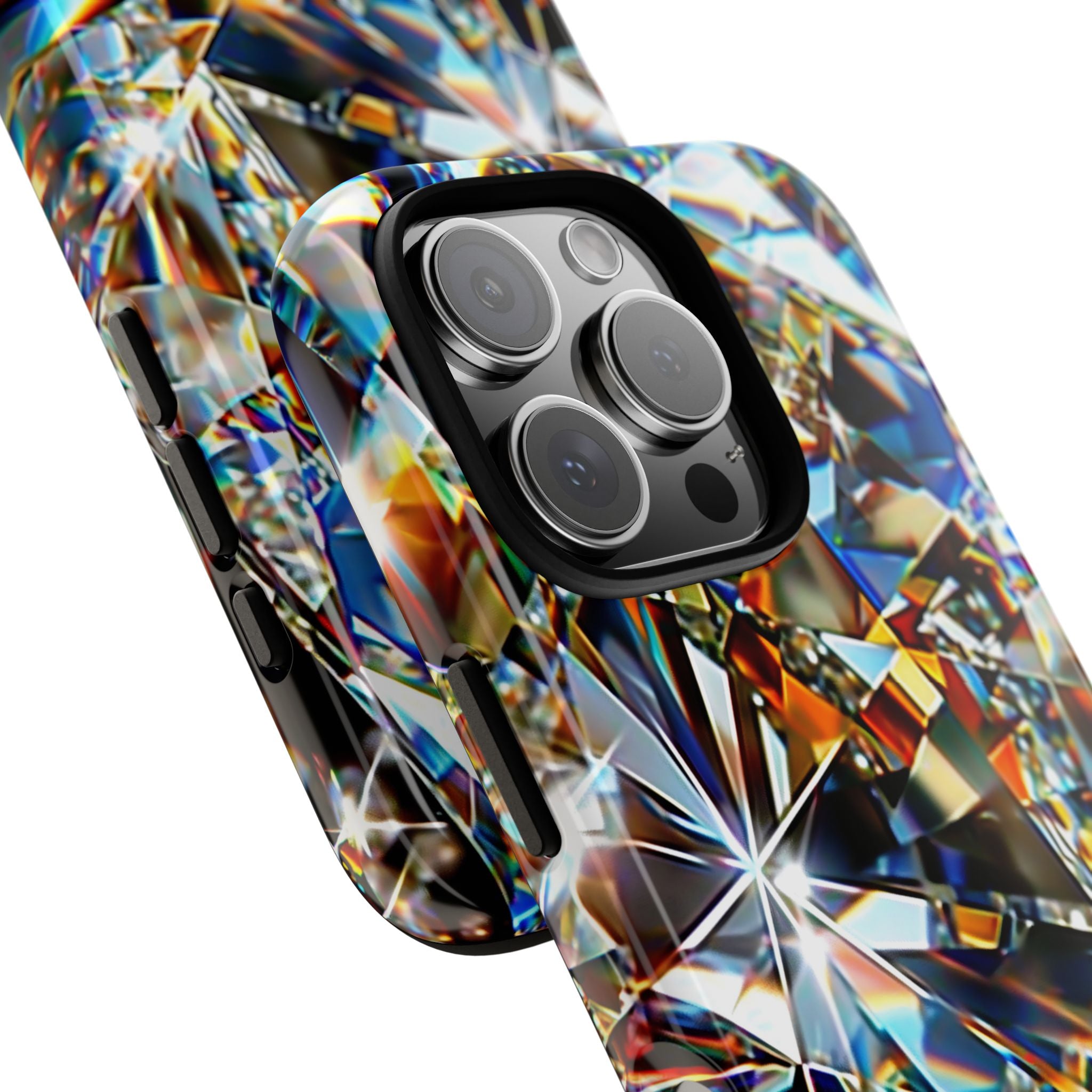 Diamond Facet Tough Case — Prismatic Crystal Print Phone Cover