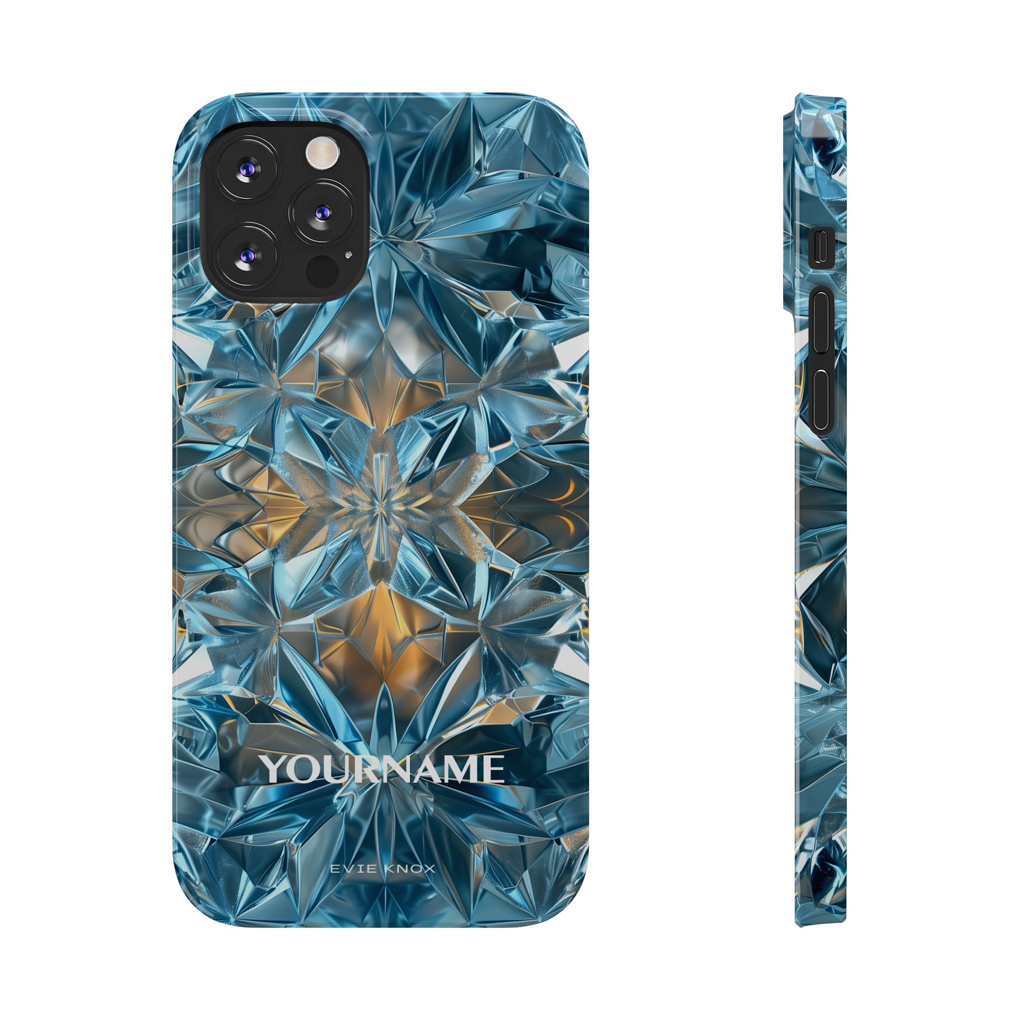Blue Crystal Kaleidoscope Phone Case — Slim Protective iPhone Cover