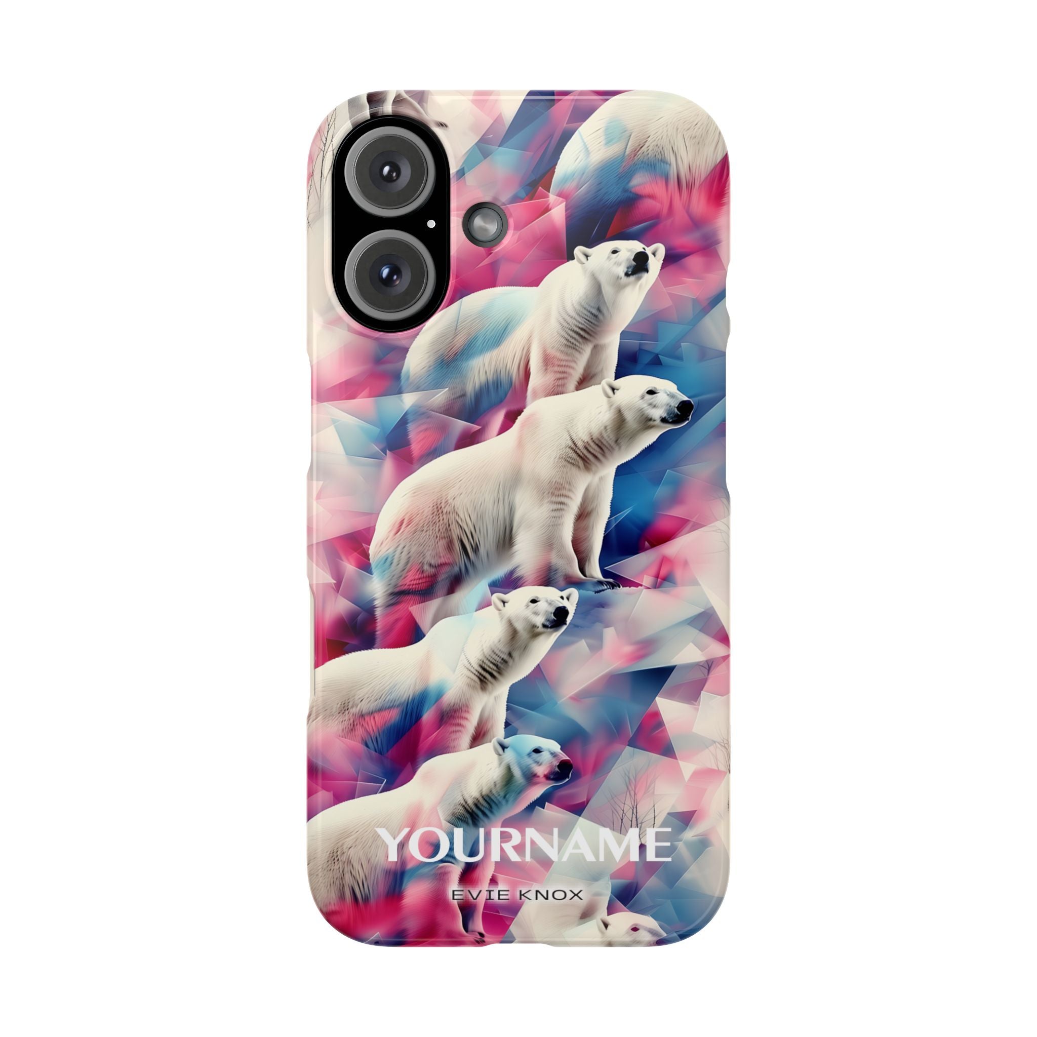 Polar Bear Prism Slim Phone Case — Colorful Personalizable Arctic Design