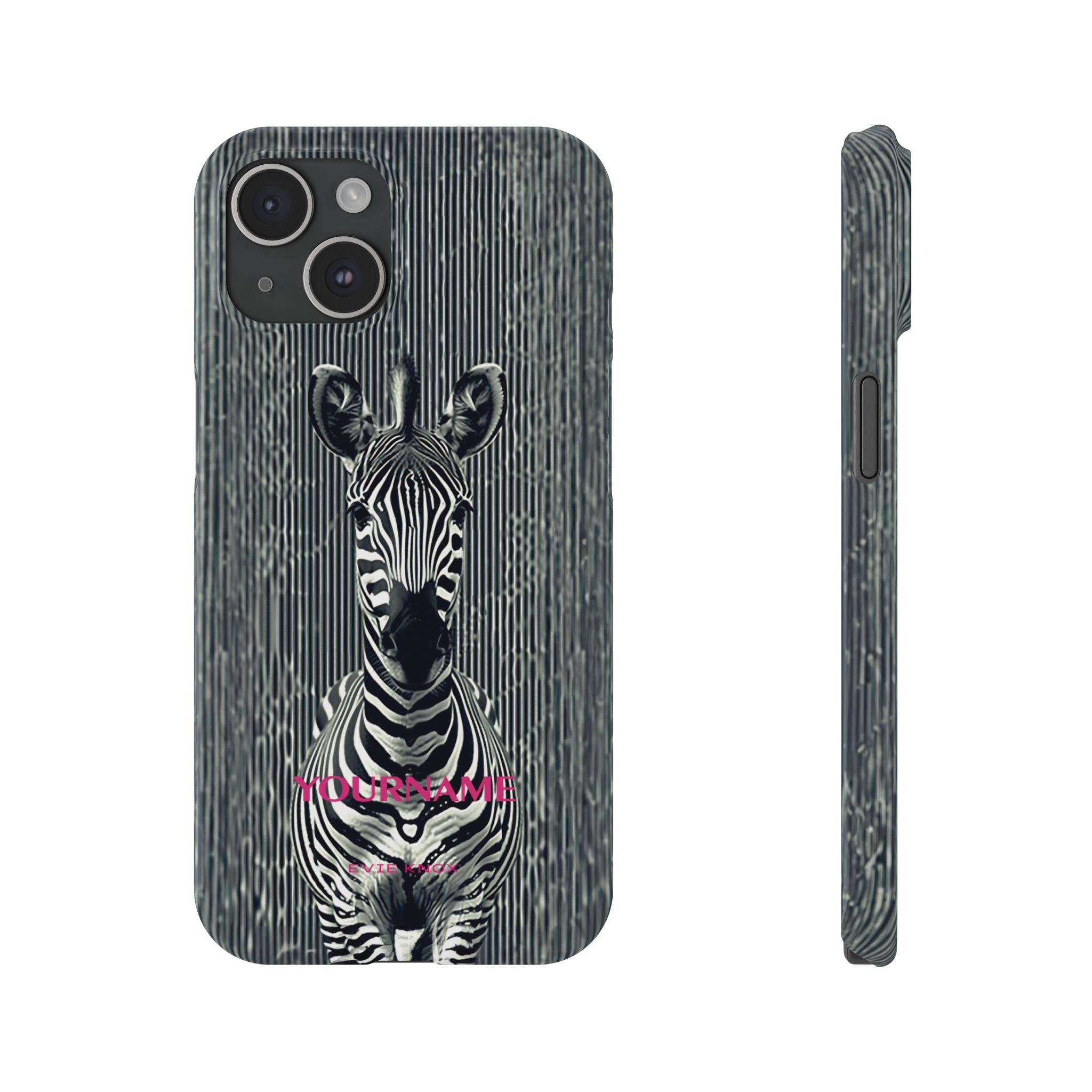 Zebra Stripe Slim Phone Case — Personalizable Safari Art