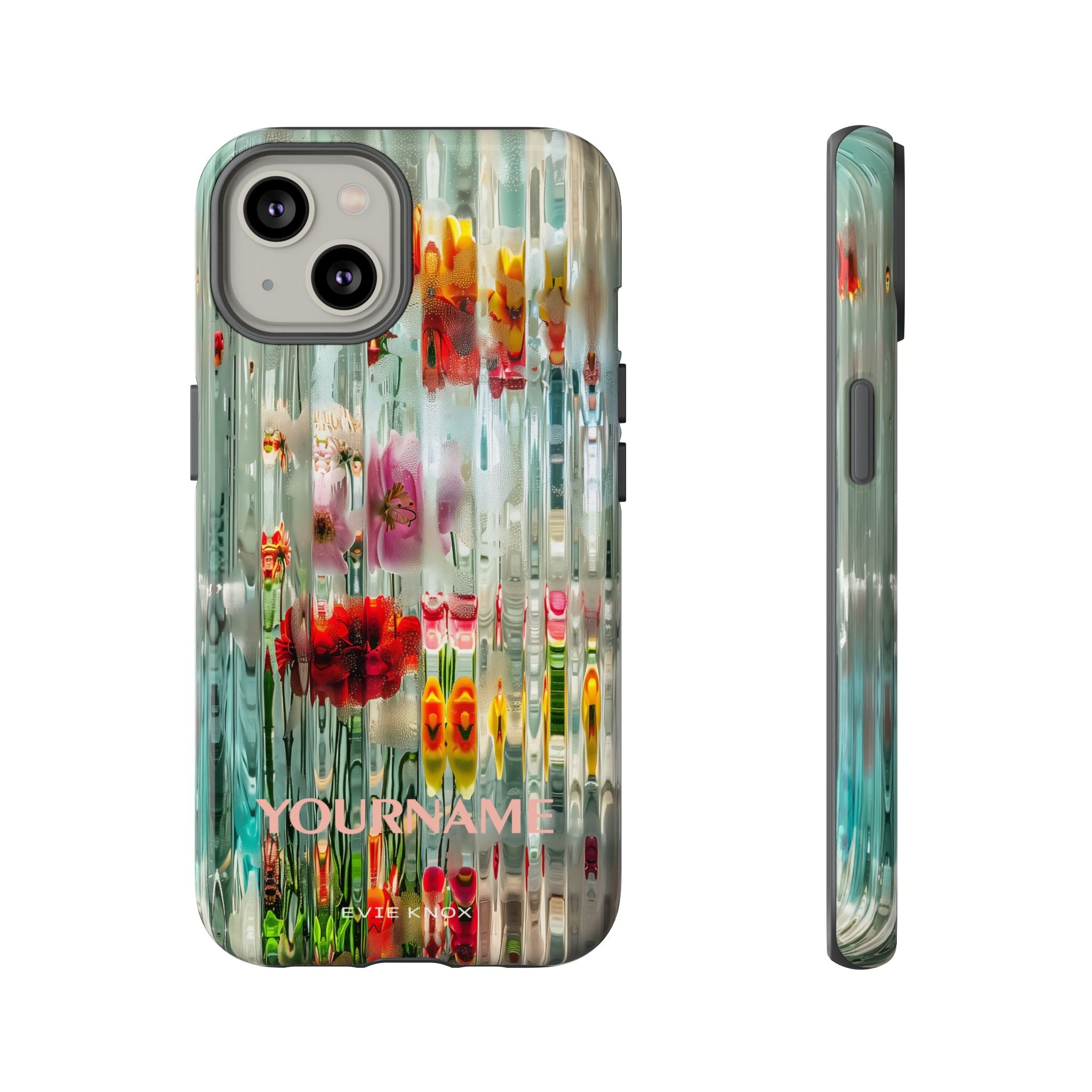 Abstract Floral Tough iPhone Case — Colorful Waterglass Pattern, Protective iPhone Cover