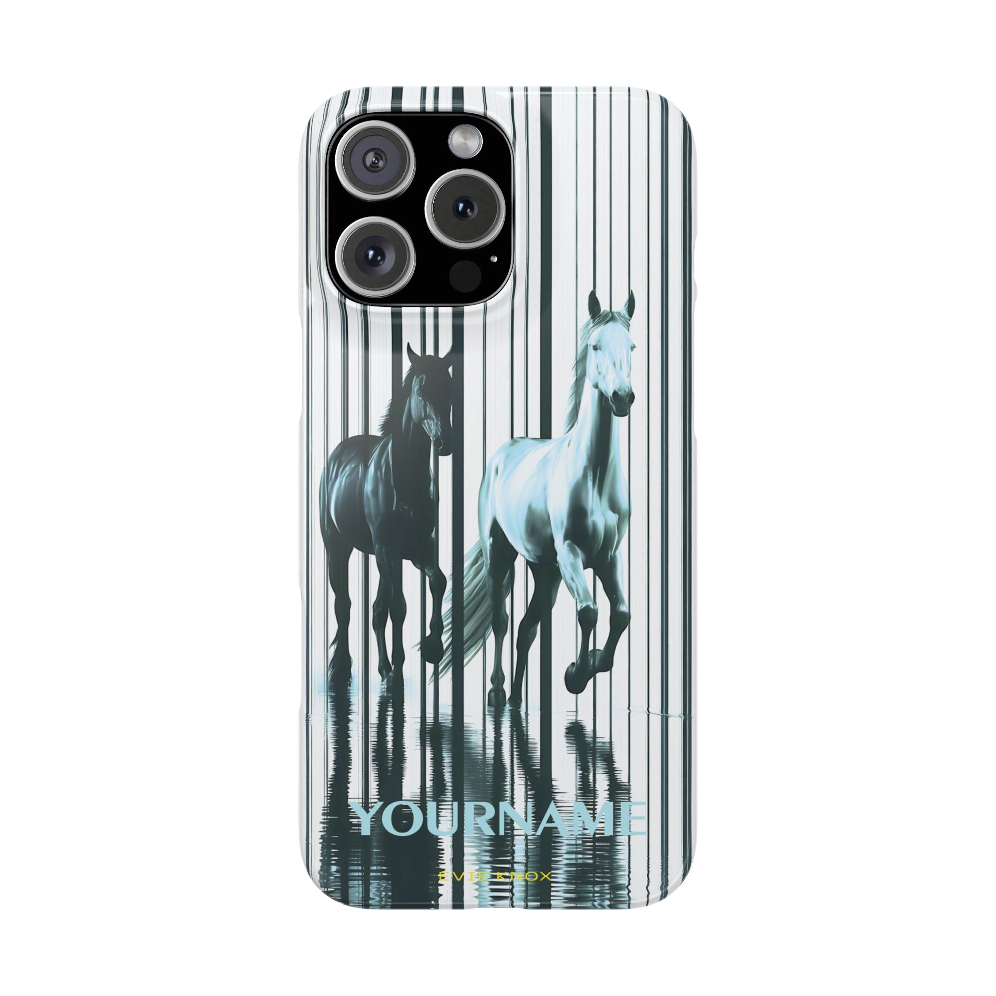 Stallion Mirage Slim iPhone Case – Galloping Horse Black & White Design