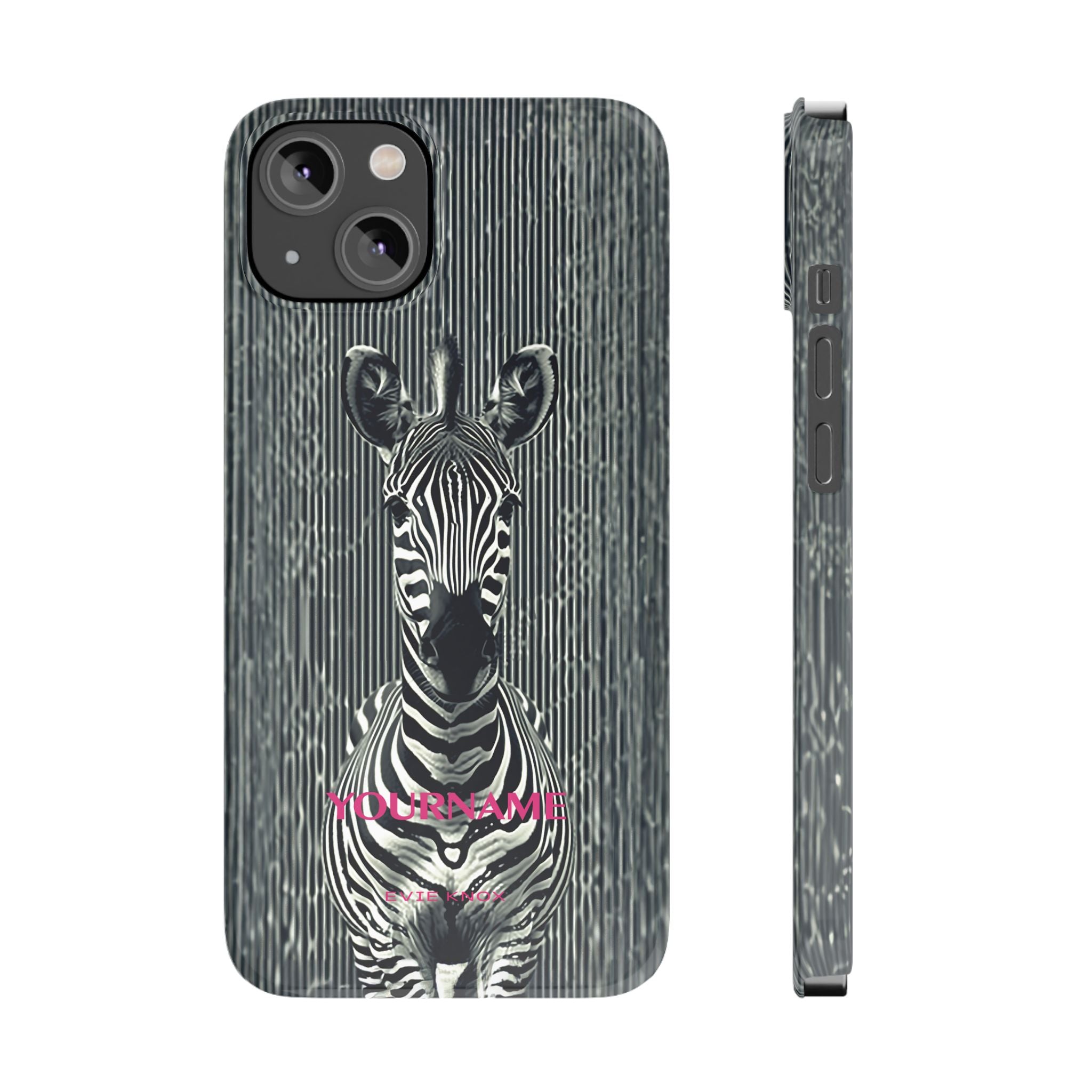 Zebra Stripe Slim Phone Case — Personalizable Safari Art