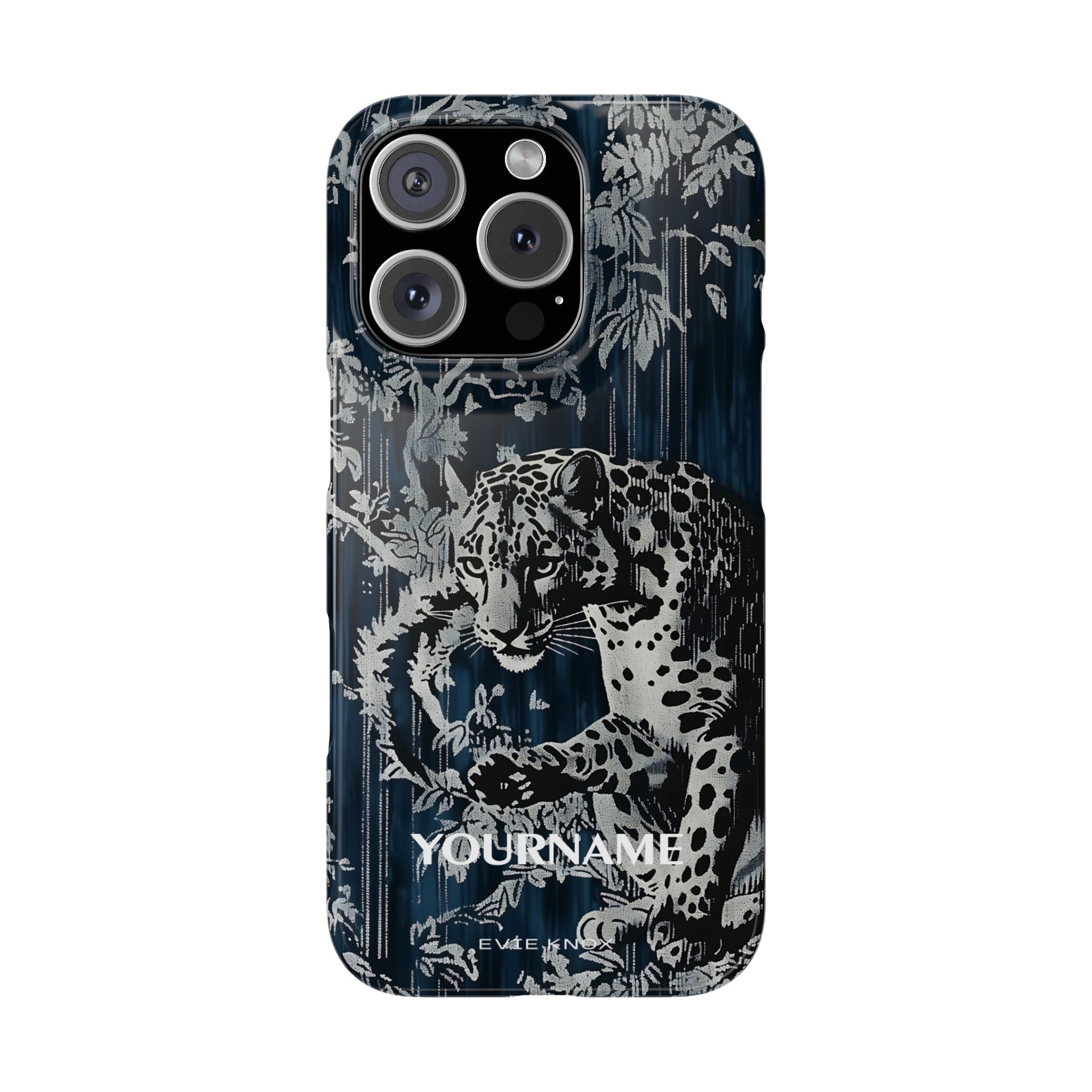 Indigo Leopard Slim Phone Case — Night Jungle Panther Design