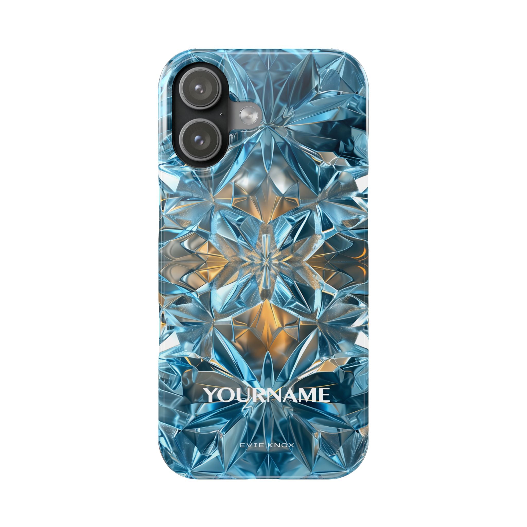 Blue Crystal Kaleidoscope Phone Case — Slim Protective iPhone Cover