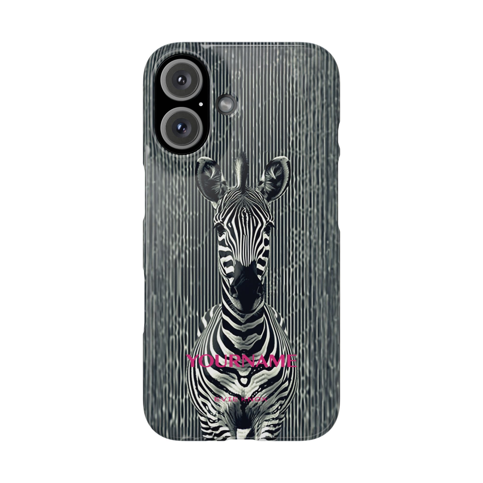 Zebra Stripe Slim Phone Case — Personalizable Safari Art