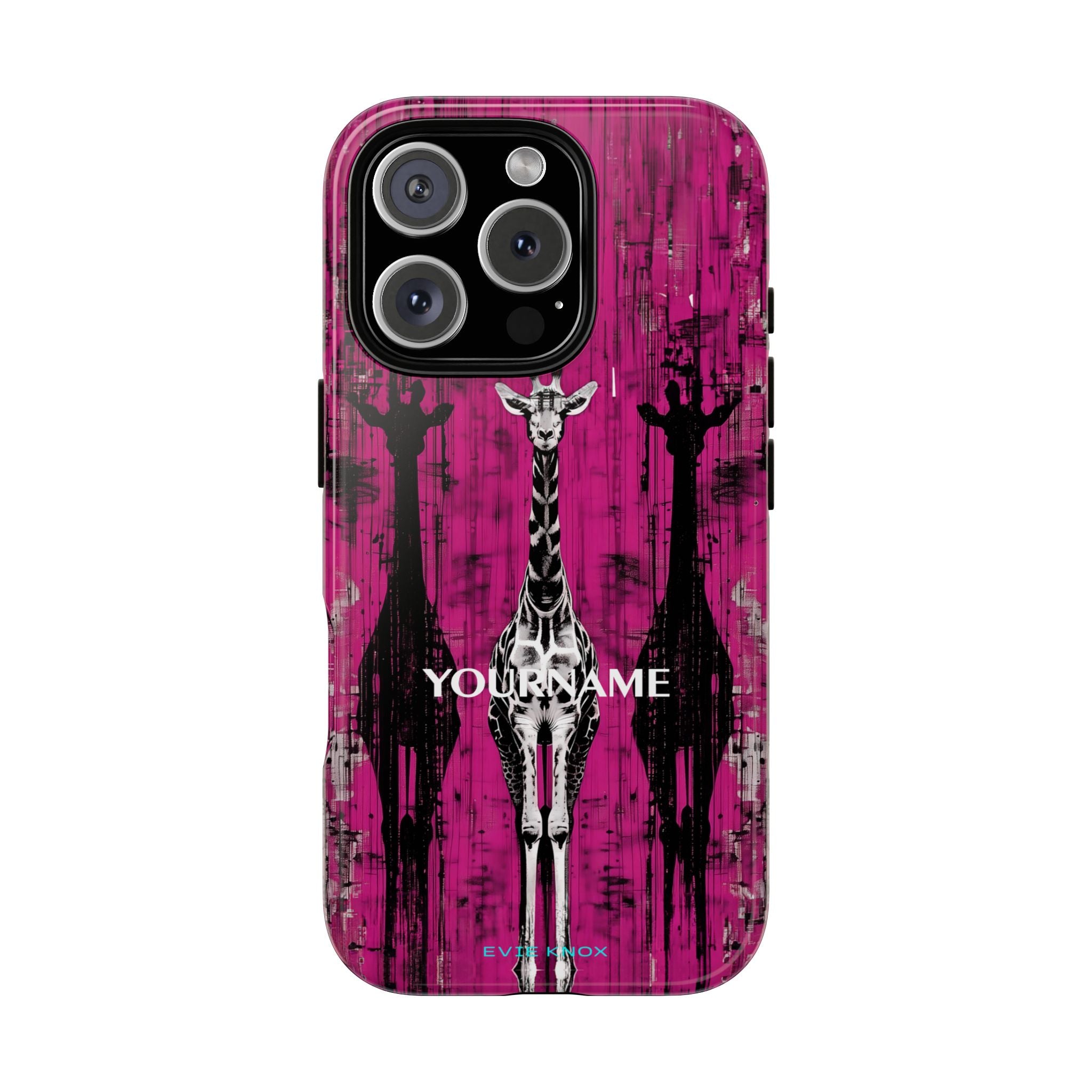 Giraffes on Berry iPhone Tough Case — Glossy Full‑Wrap Protection
