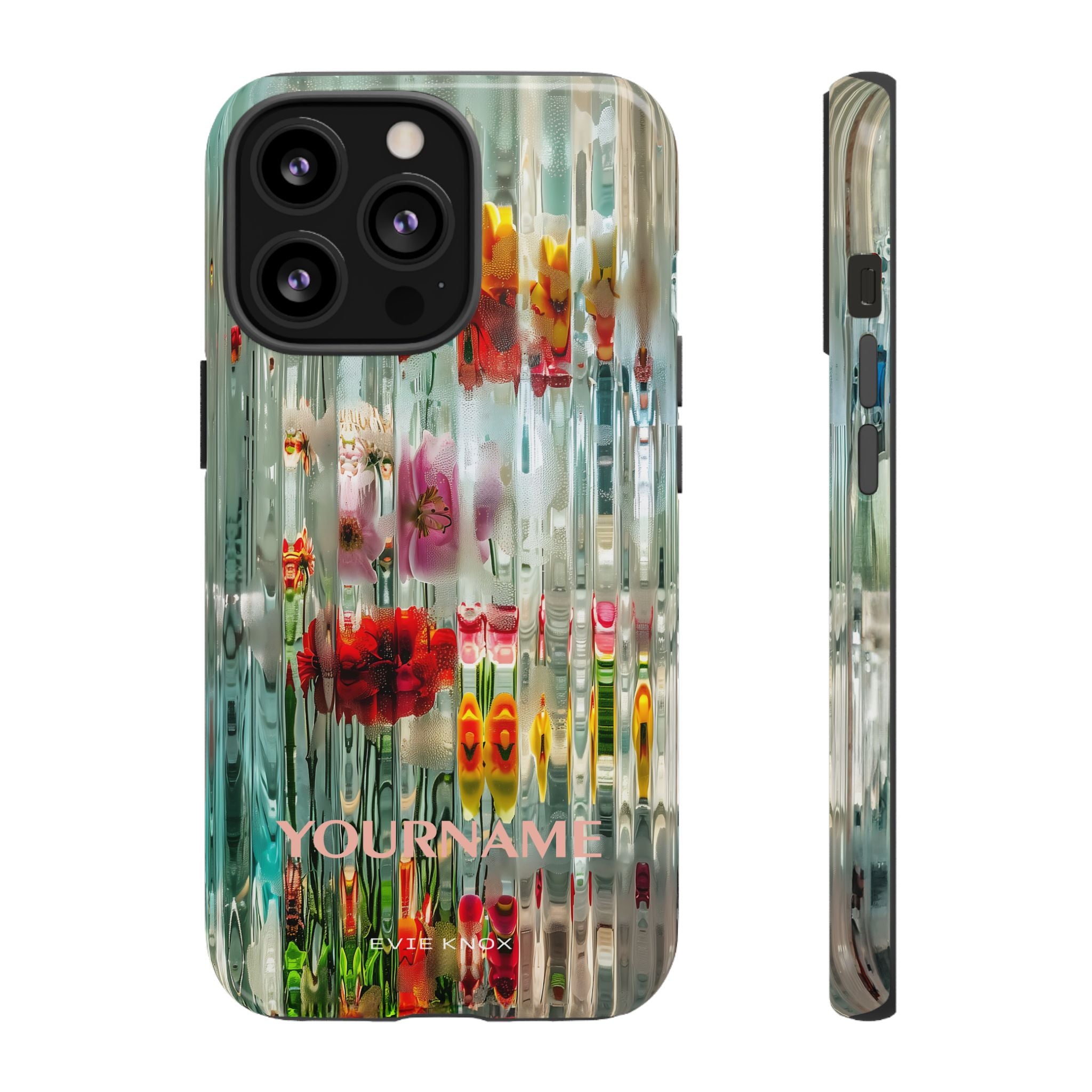 Abstract Floral Tough iPhone Case — Colorful Waterglass Pattern, Protective iPhone Cover