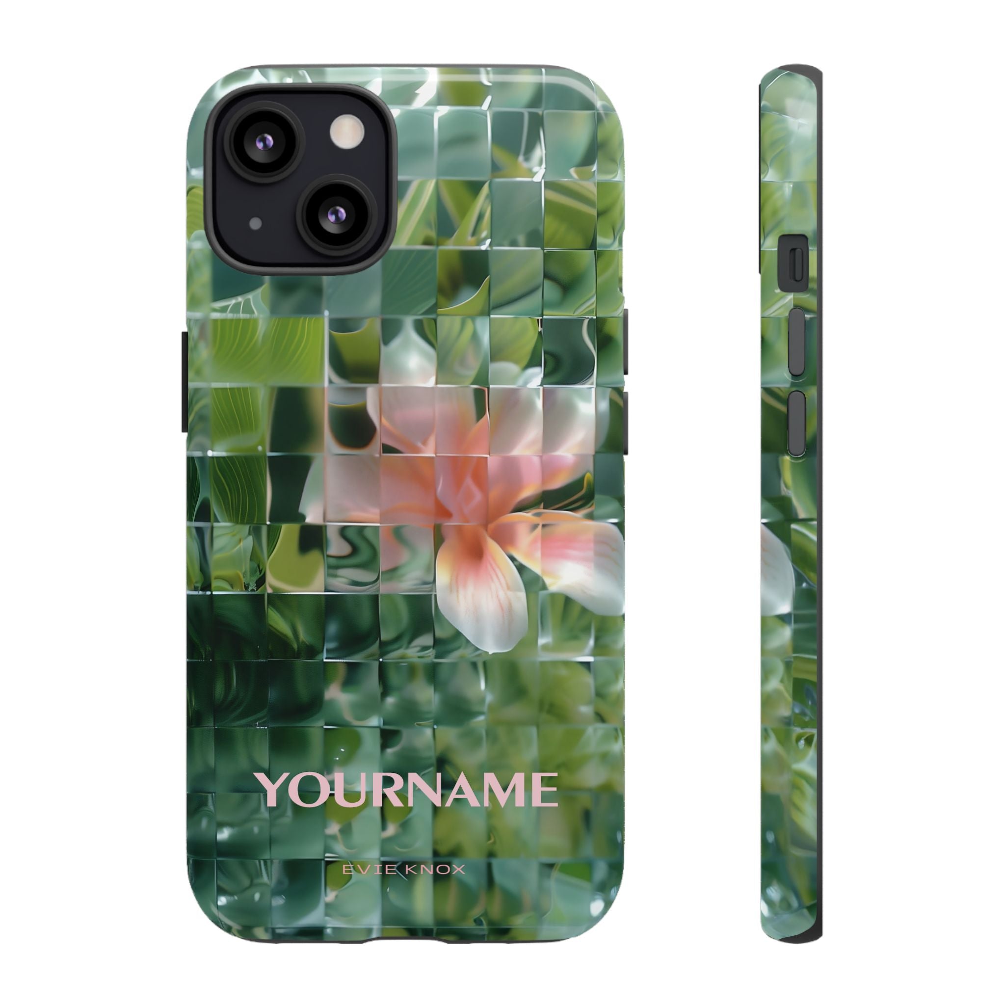 Tropical Mosaic Flower Tough iPhone Case - Personalizable Phone Case