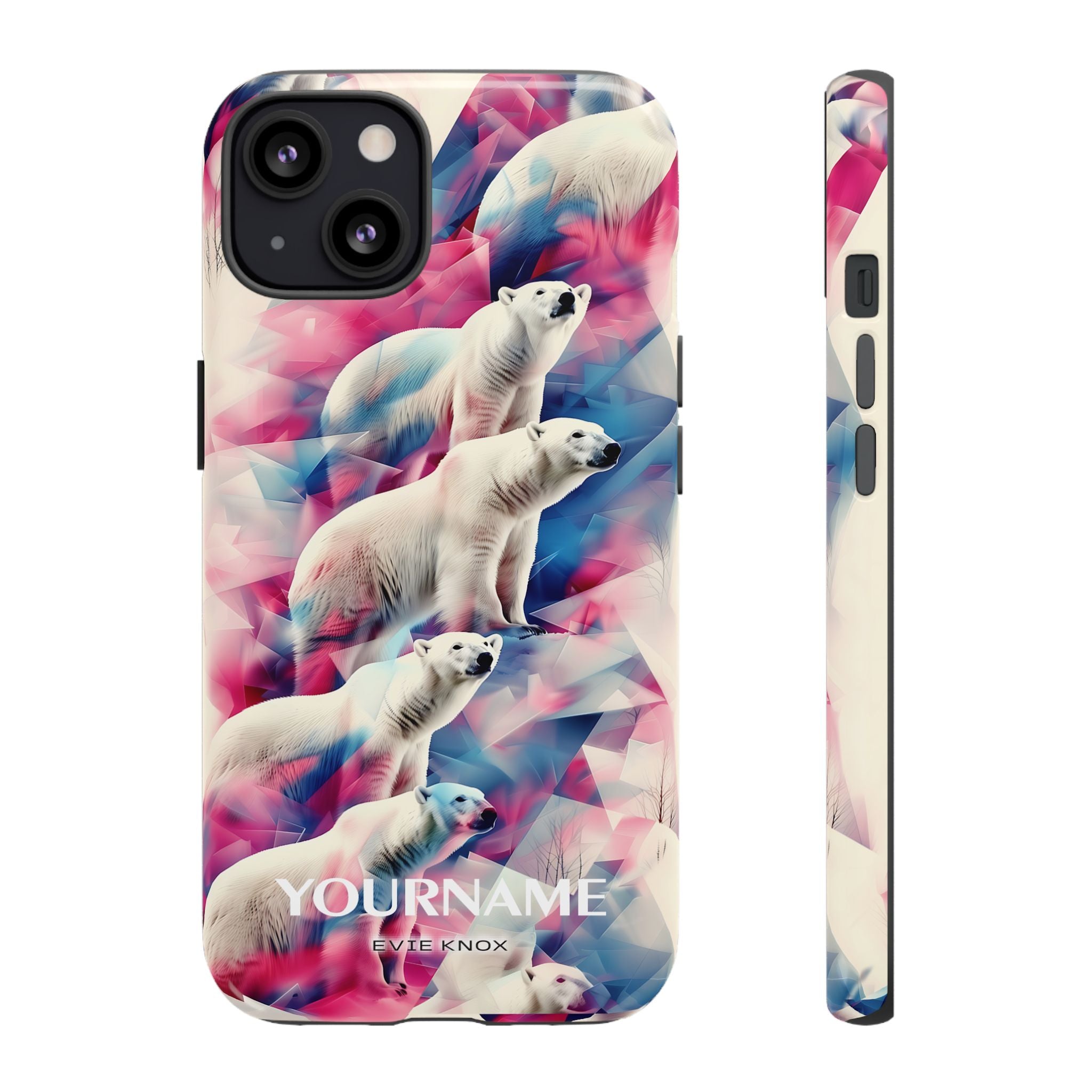 Polar Bear Prism Phone Case — Personalized Tough Case