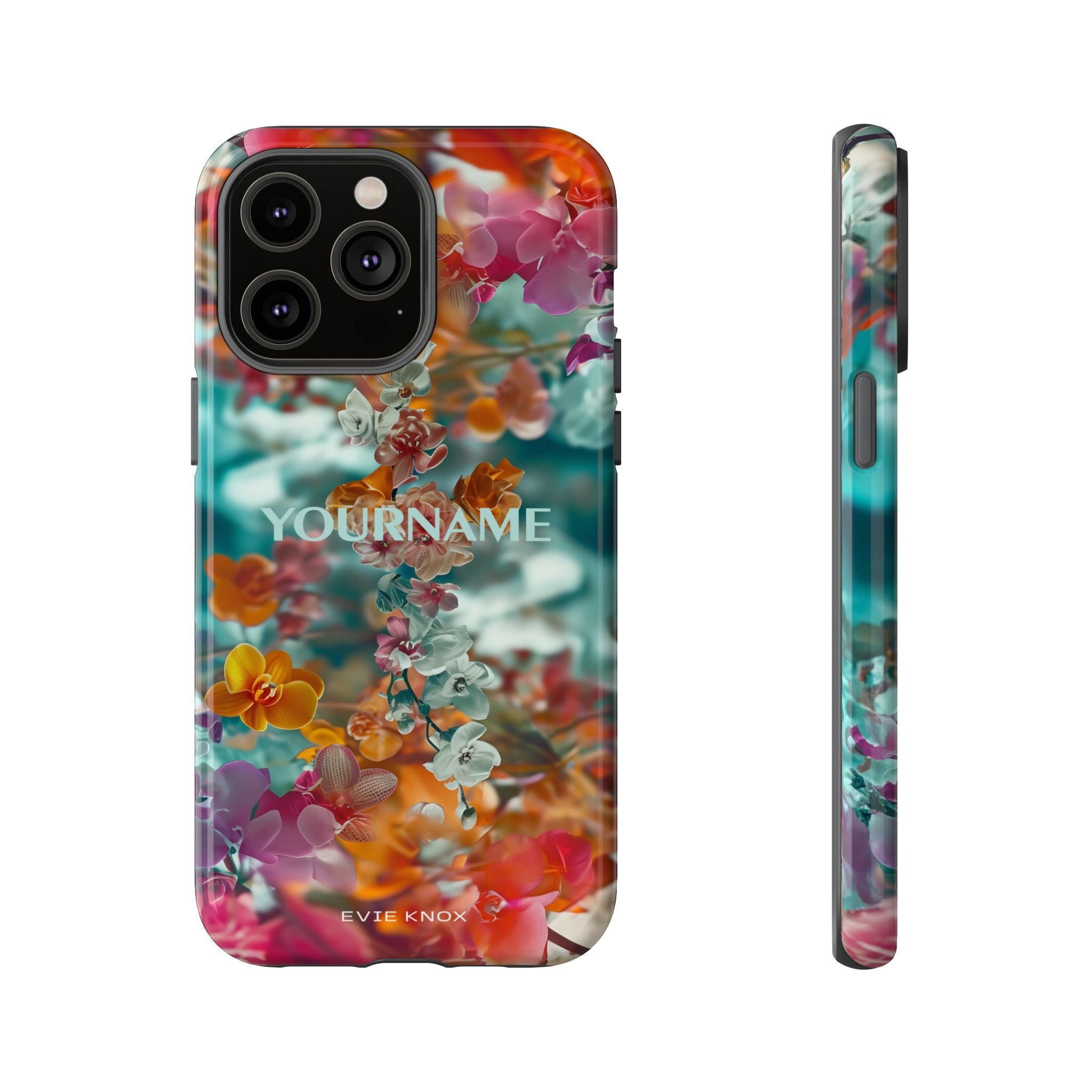 Floral Cascade Tough iPhone Case — Vibrant Tropical Blossom Design