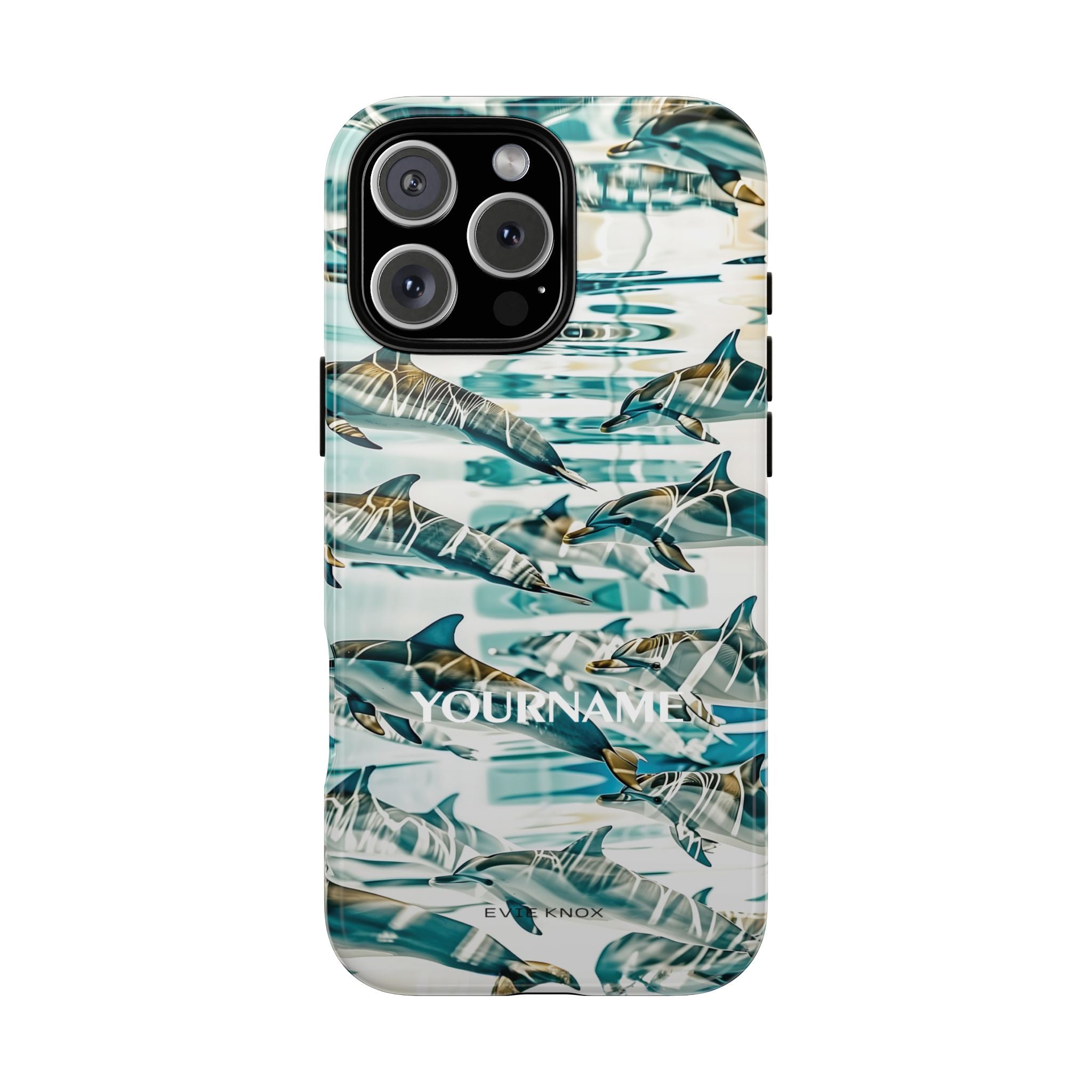 Dolphin Wave Tough Phone Case — Personalized Ocean Print