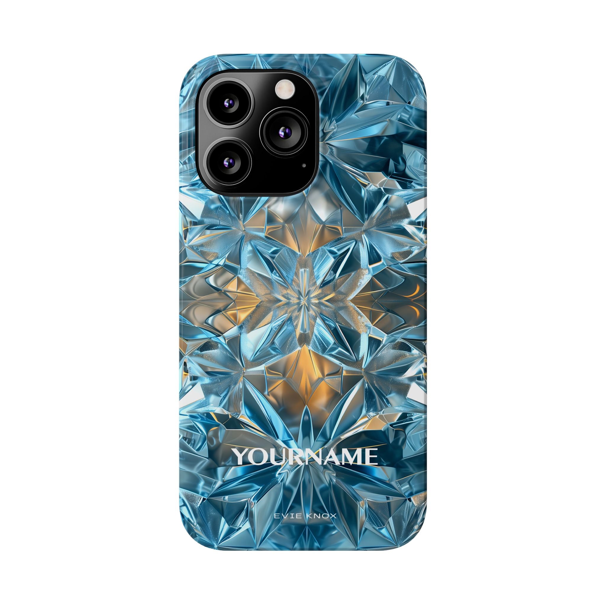 Blue Crystal Kaleidoscope Phone Case — Slim Protective iPhone Cover