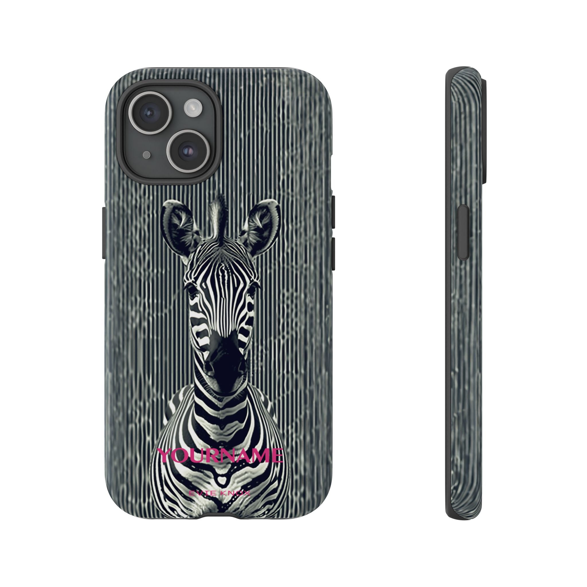 Zebra on Stripes Phone Case - Tough Protective iPhone Cover