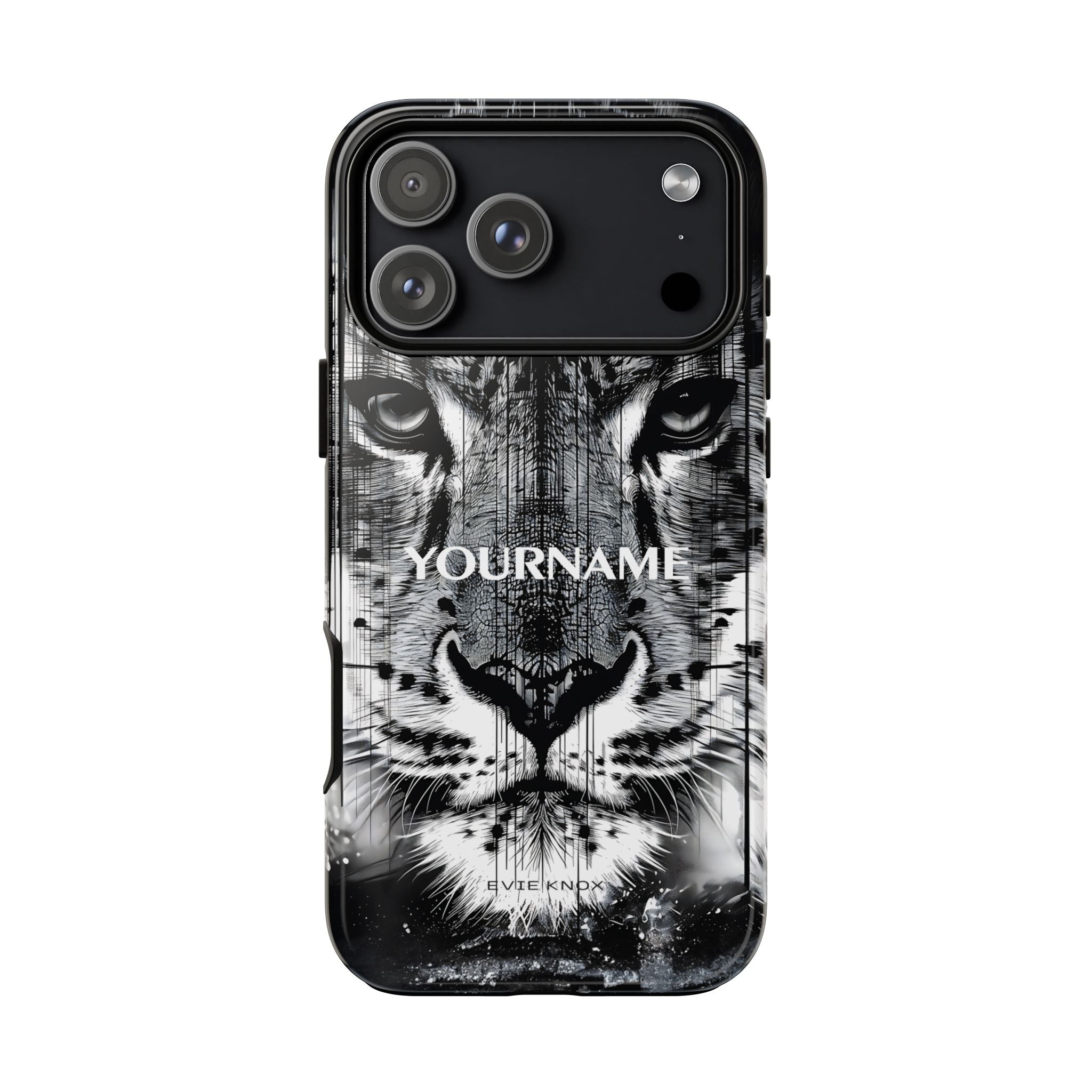 Siberian Tiger Face Tough iPhone Case — Black & White Protective Case