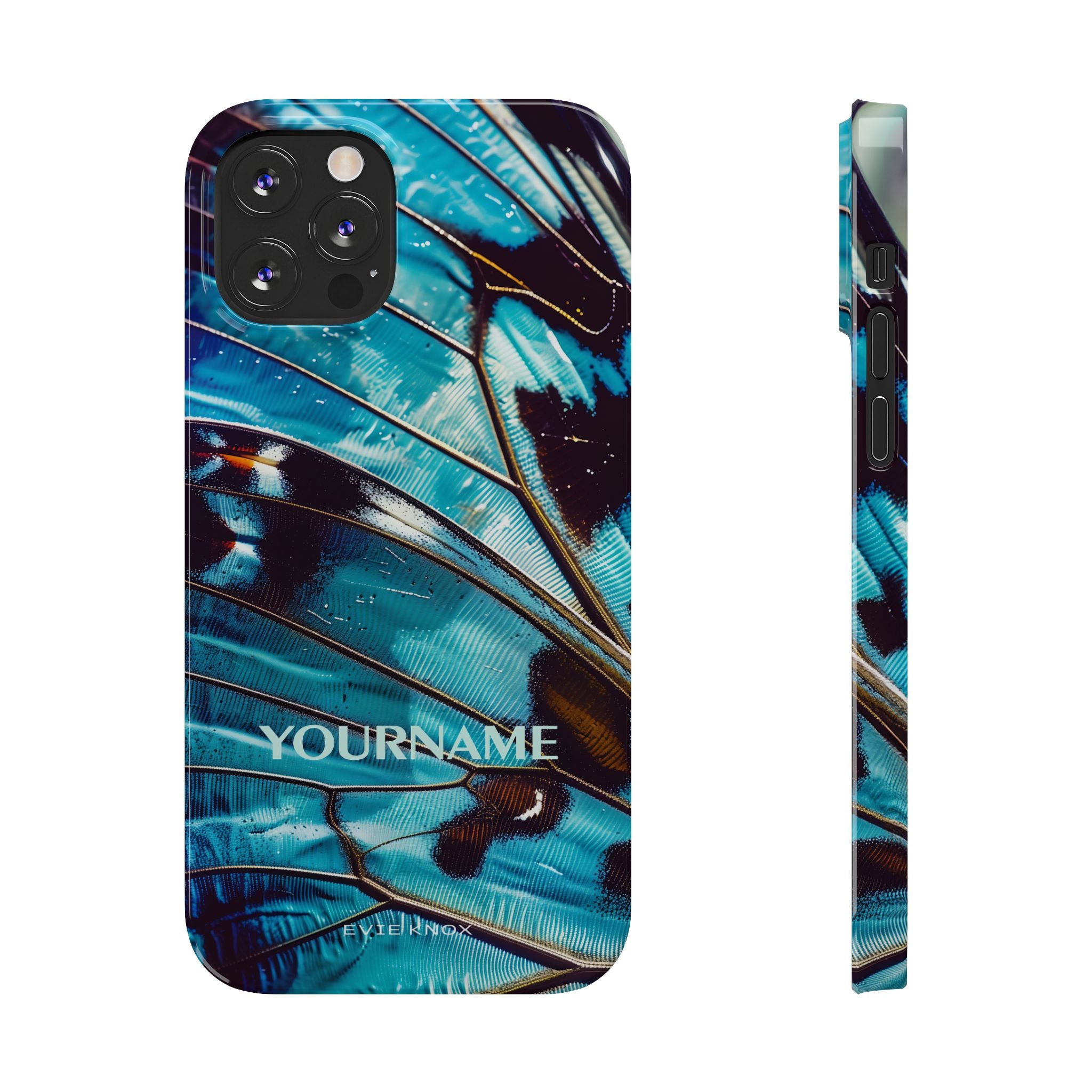 Blue Morpho Butterfly Wing Slim Phone Case