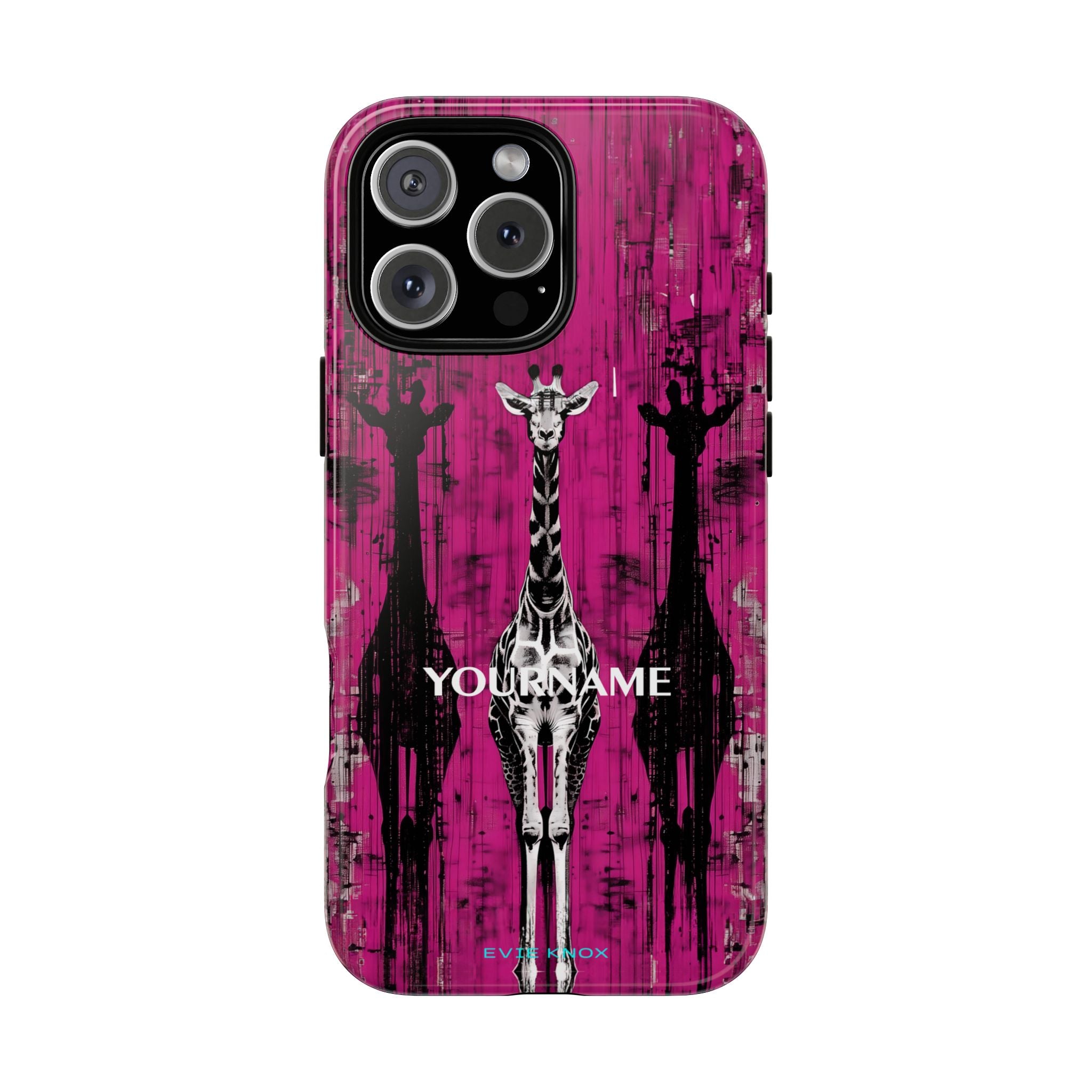 Giraffes on Berry iPhone Tough Case — Glossy Full‑Wrap Protection