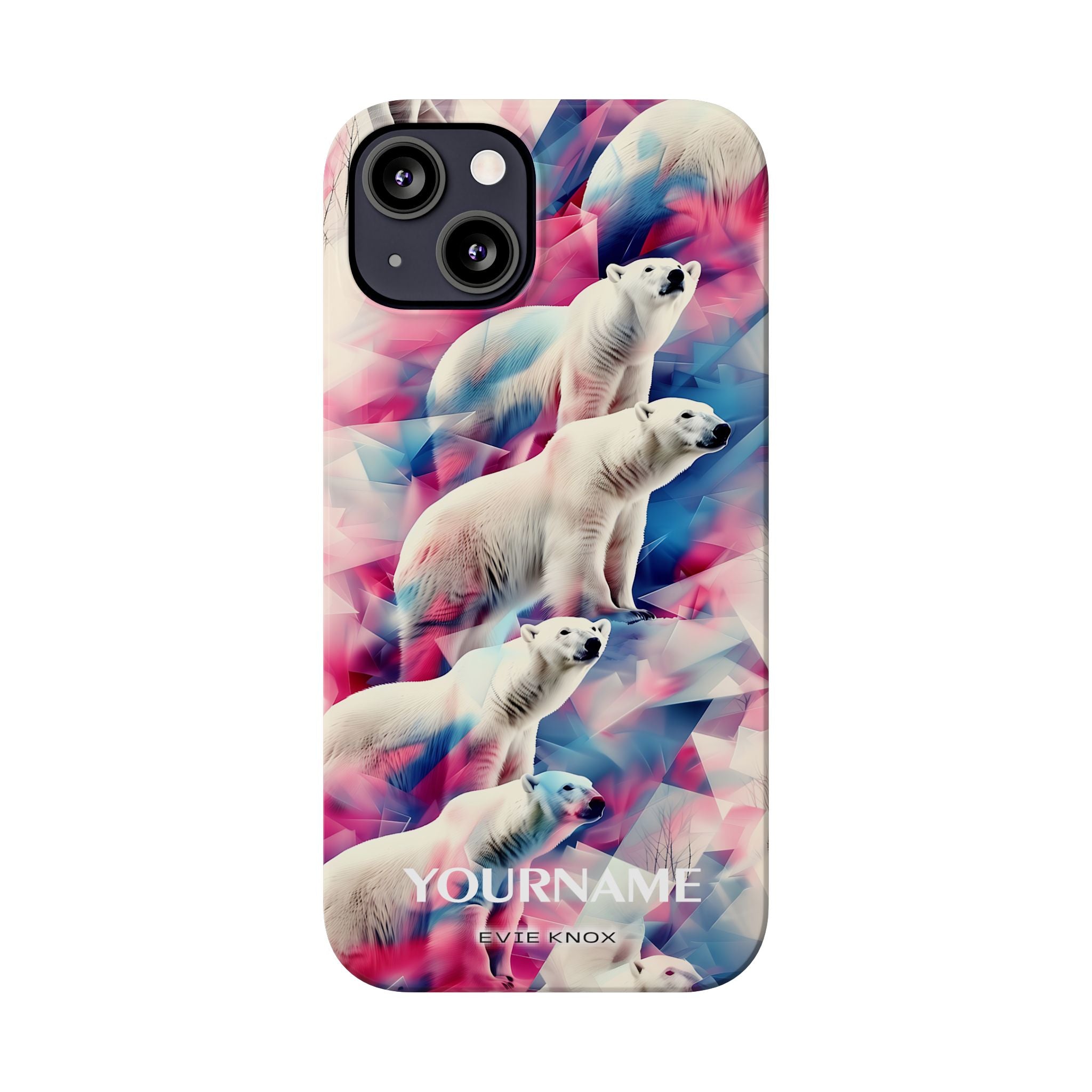 Polar Bear Prism Slim Phone Case — Colorful Personalizable Arctic Design