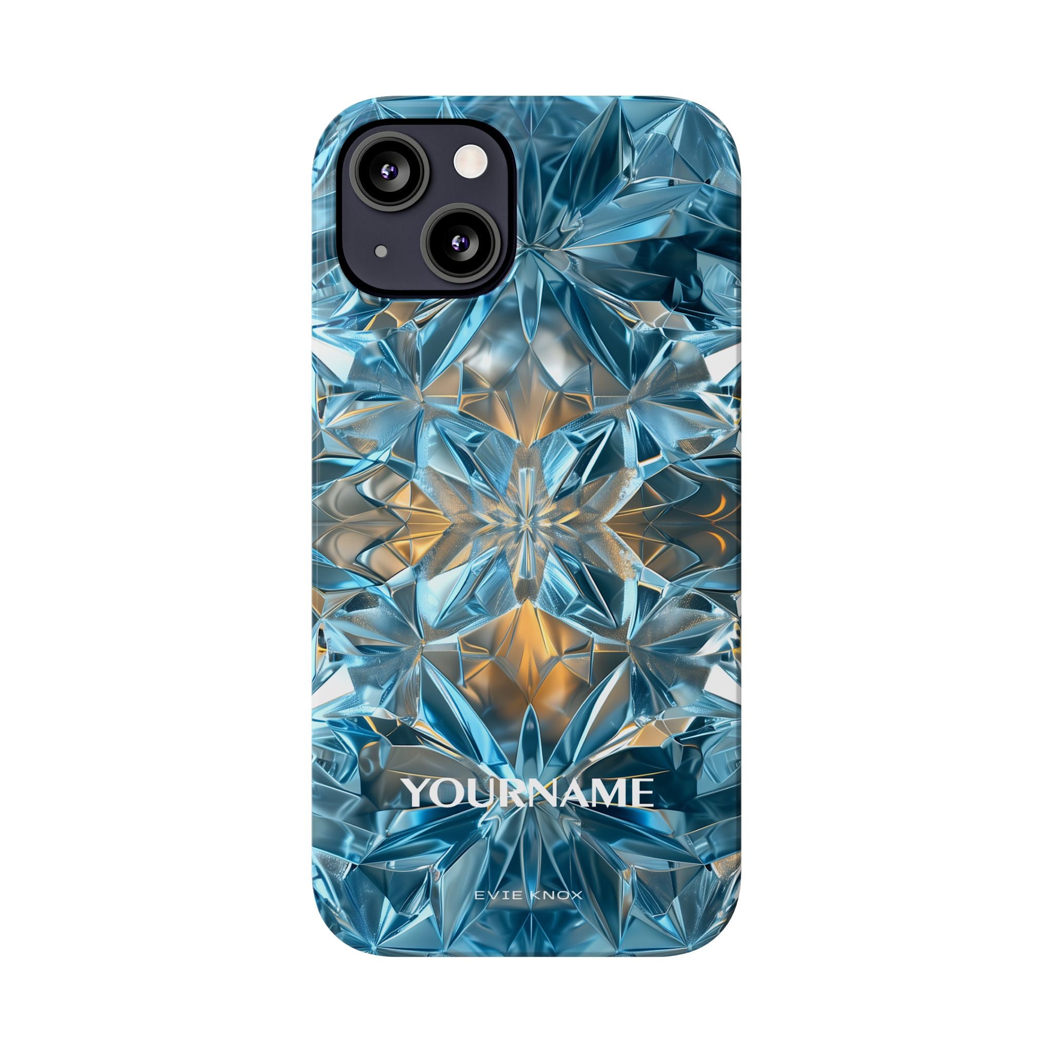 Blue Crystal Kaleidoscope Phone Case — Slim Protective iPhone Cover