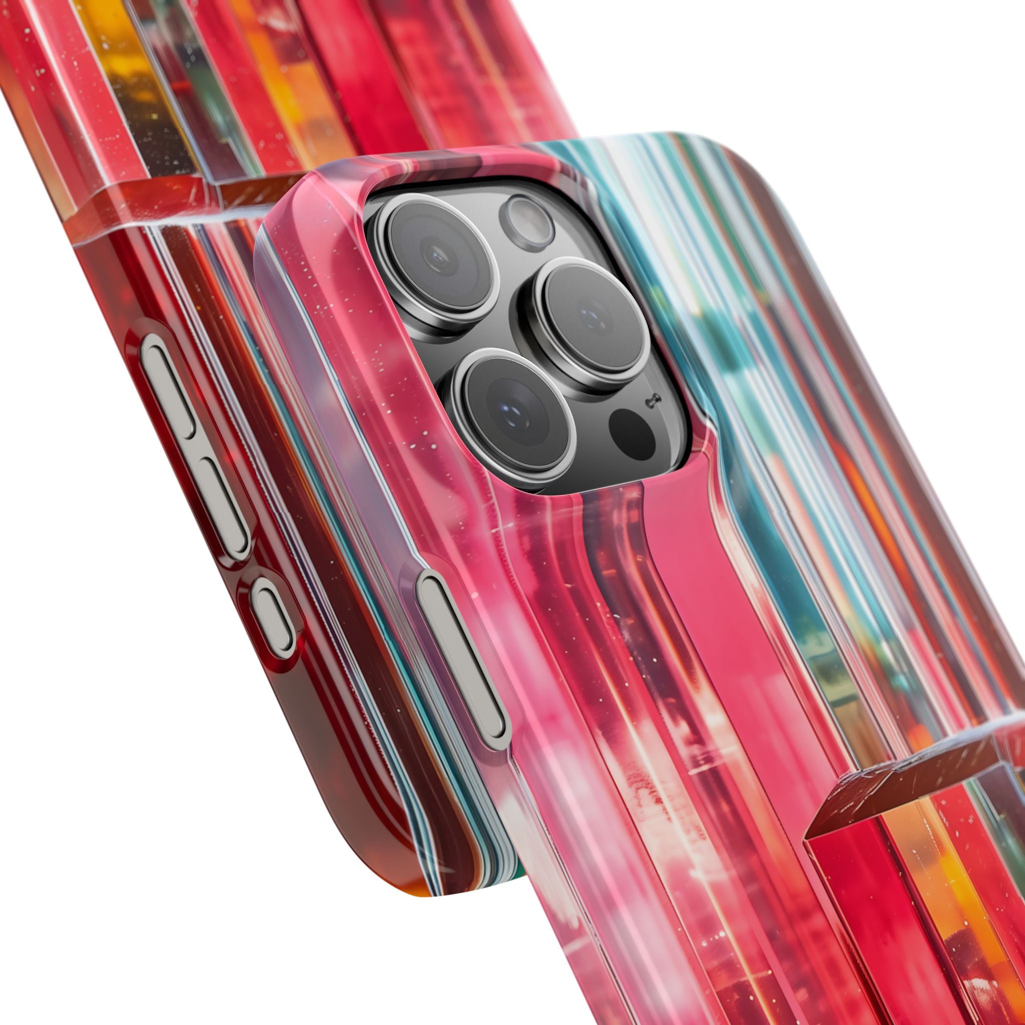 Abstract Prism Slim Phone Case — Red Geometric Crystal Design