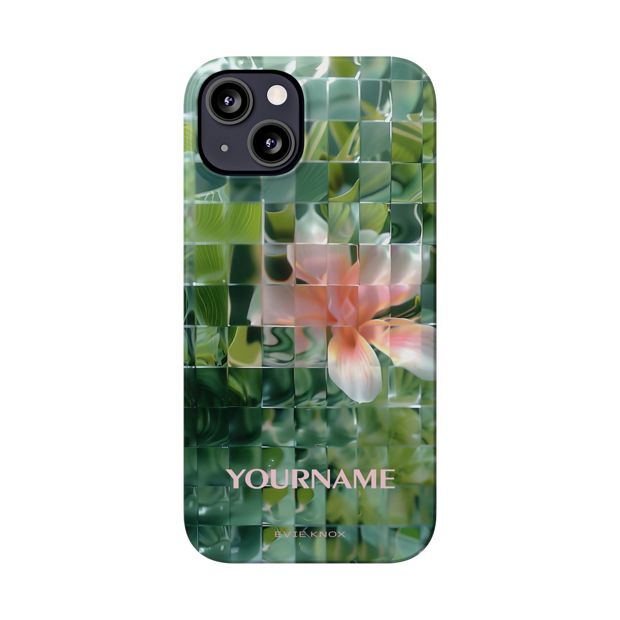 Tropical Mosaic Flower Slim iPhone Case - Personalizable Phone Case