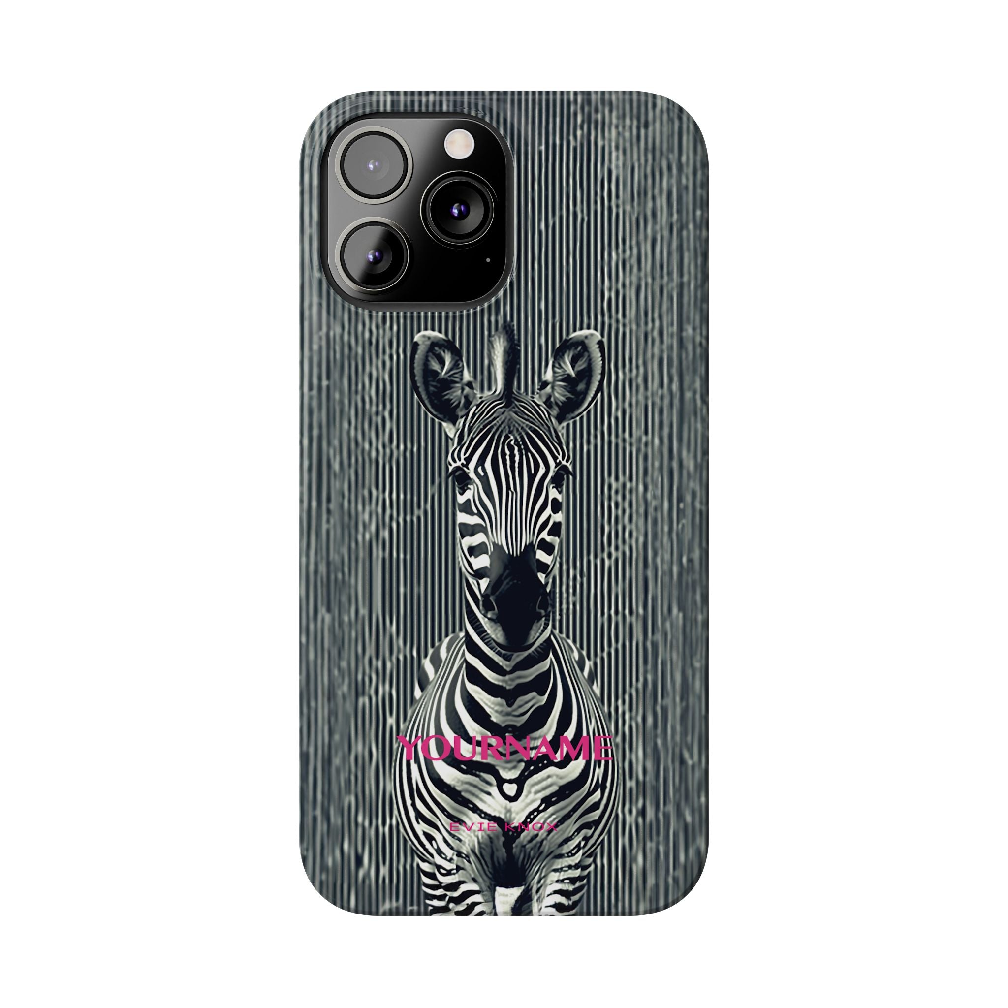 Zebra Stripe Slim Phone Case — Personalizable Safari Art