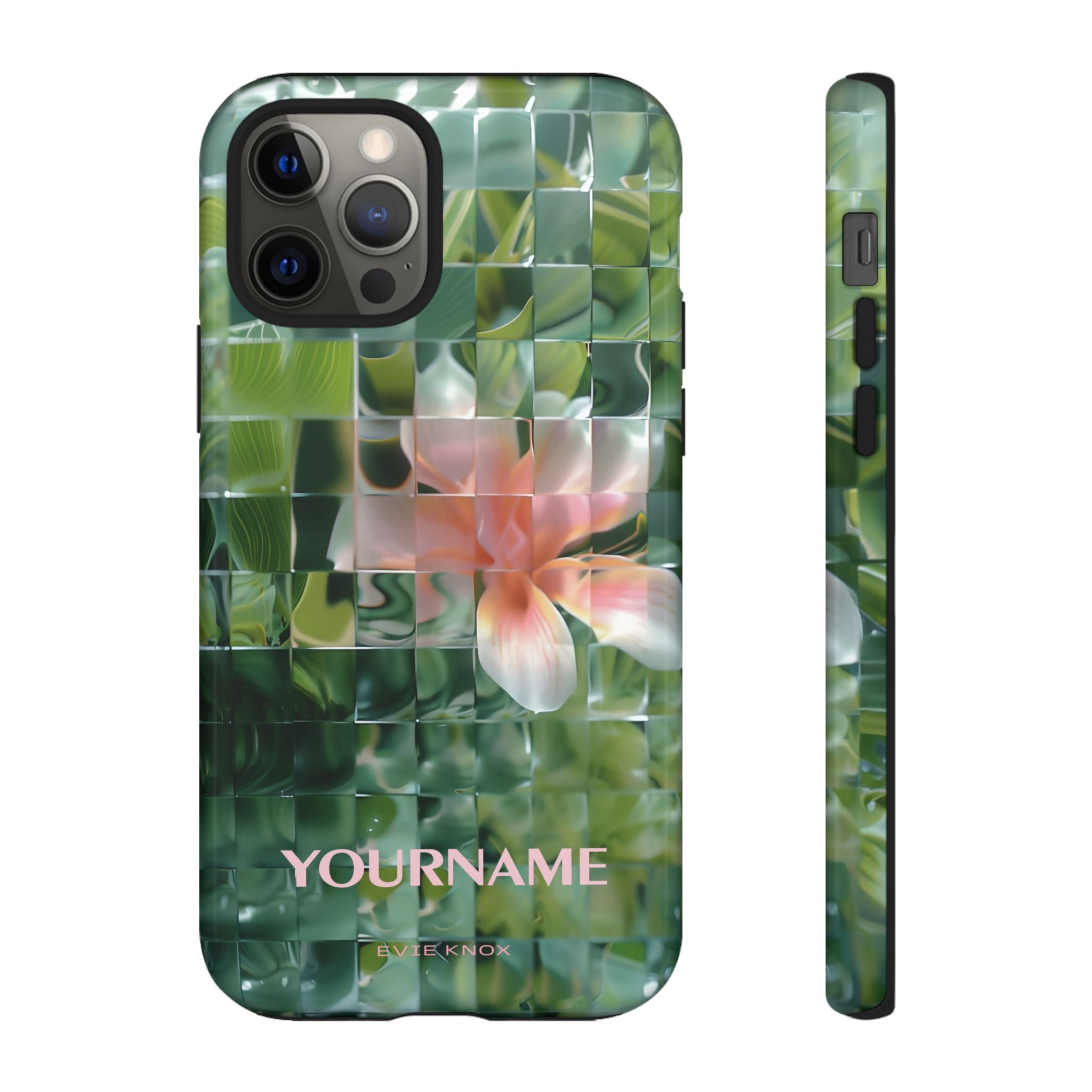 Tropical Mosaic Flower Tough iPhone Case - Personalizable Phone Case