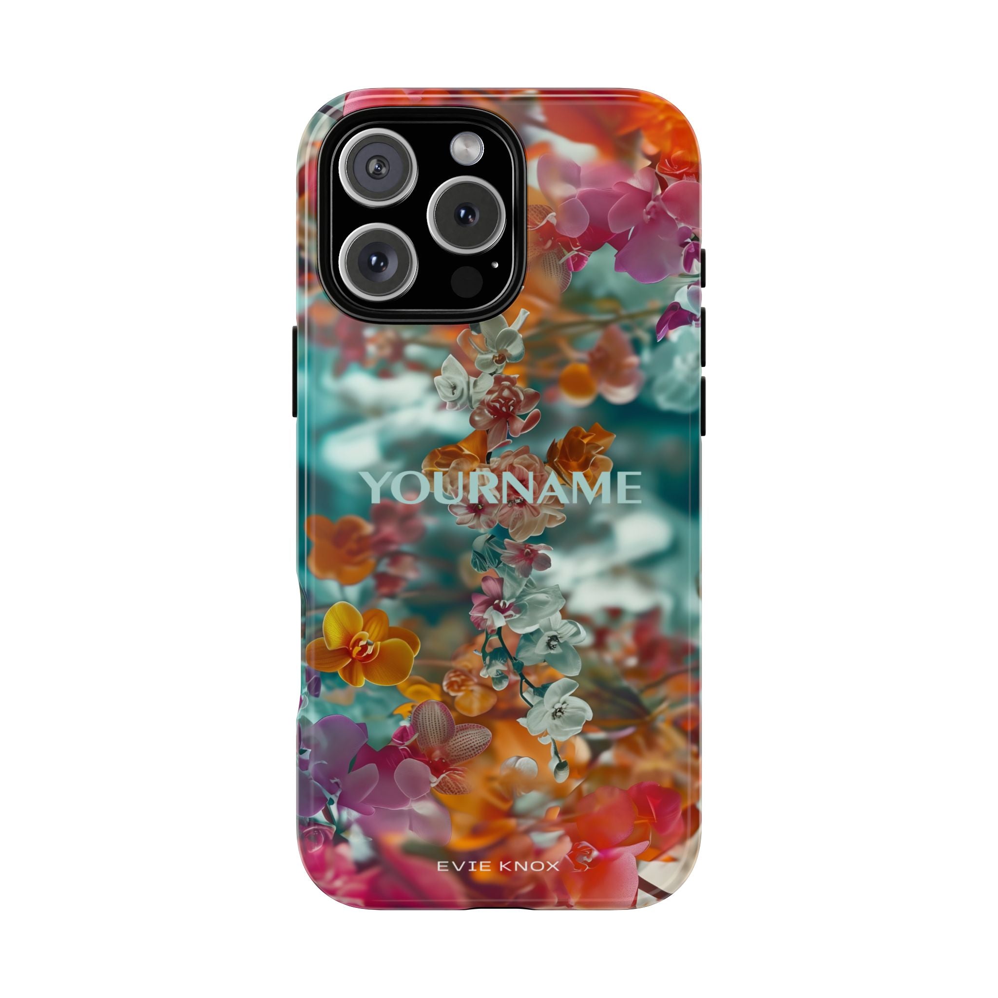 Floral Cascade Tough iPhone Case — Vibrant Tropical Blossom Design