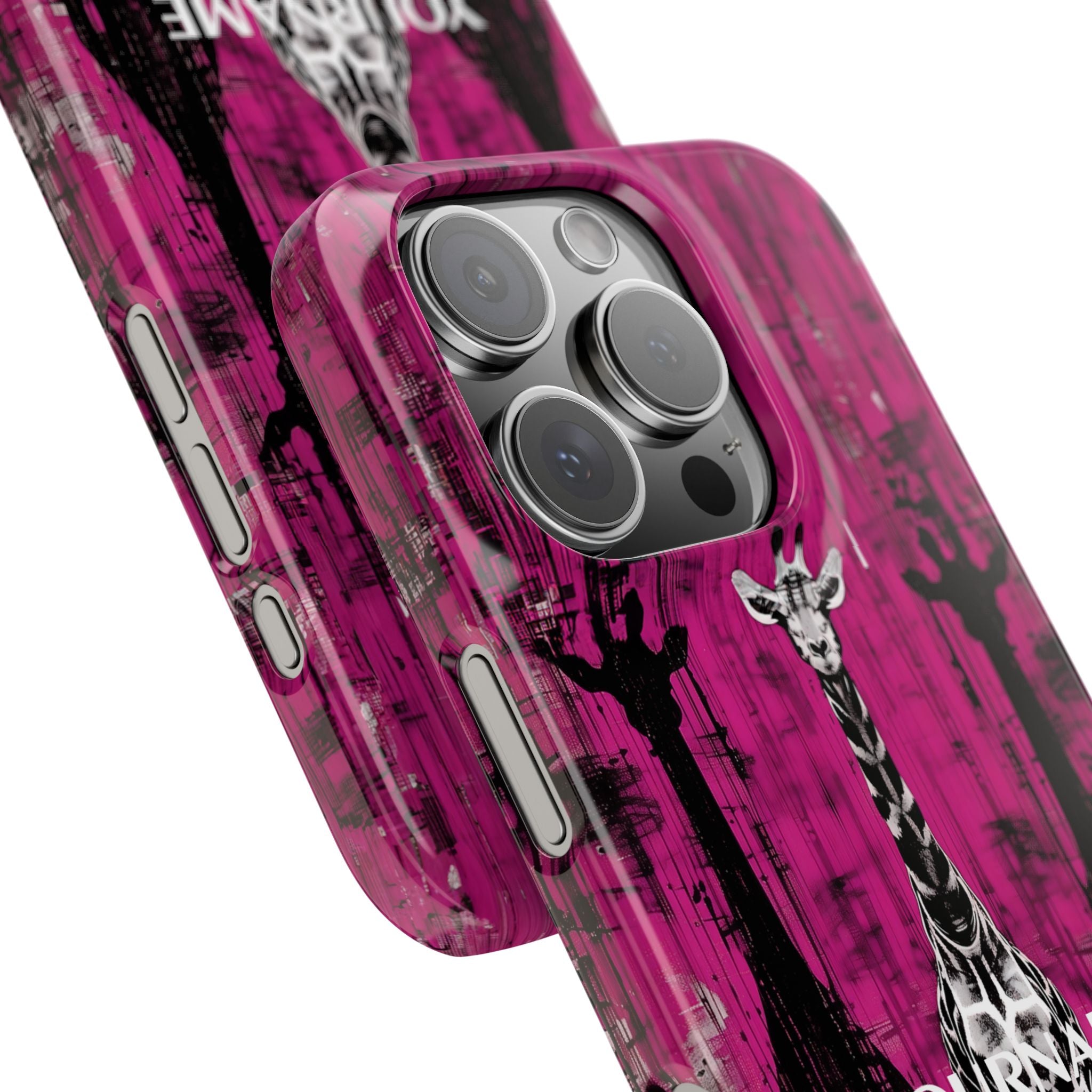 Giraffes on Berry iPhone Slim Case — Personalizable Full‑Wrap Protection