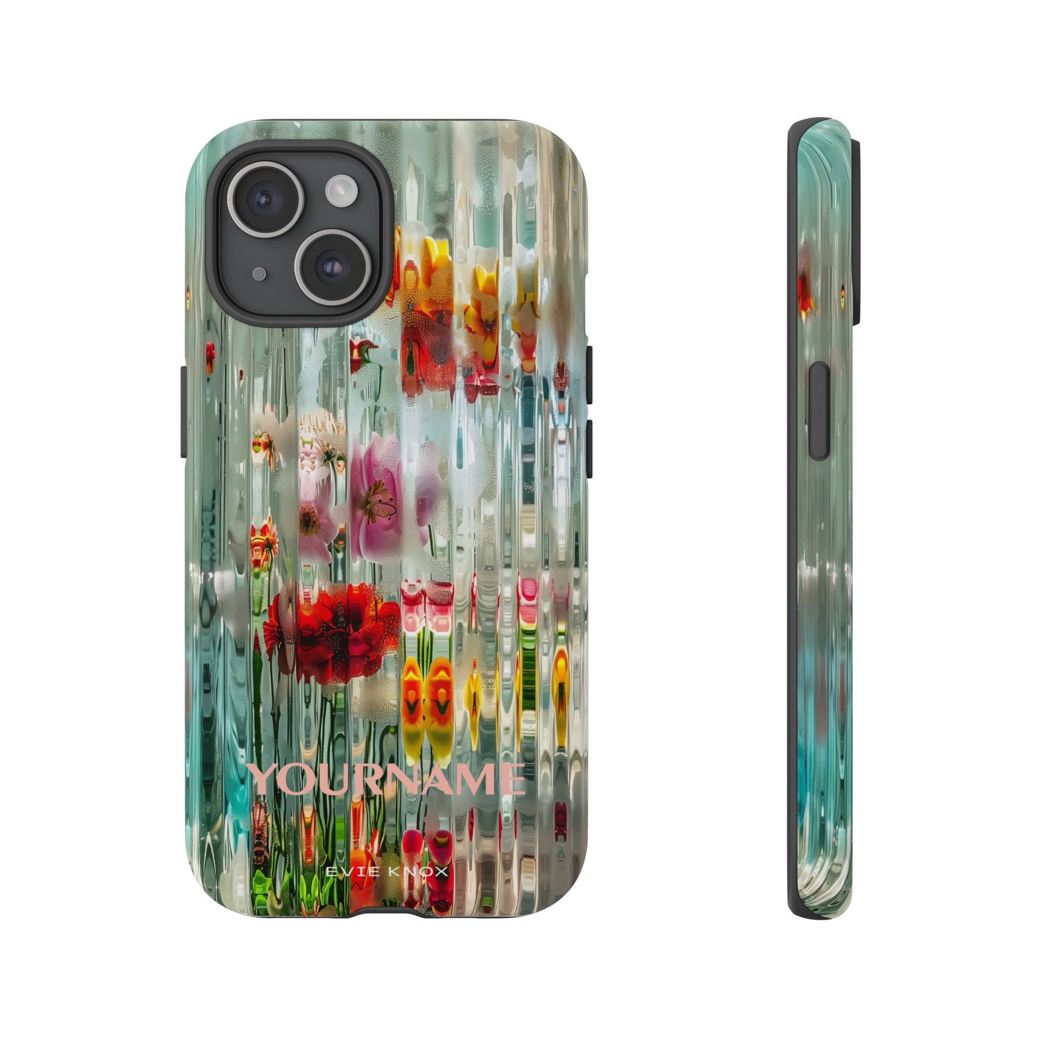 Abstract Floral Tough iPhone Case — Colorful Waterglass Pattern, Protective iPhone Cover