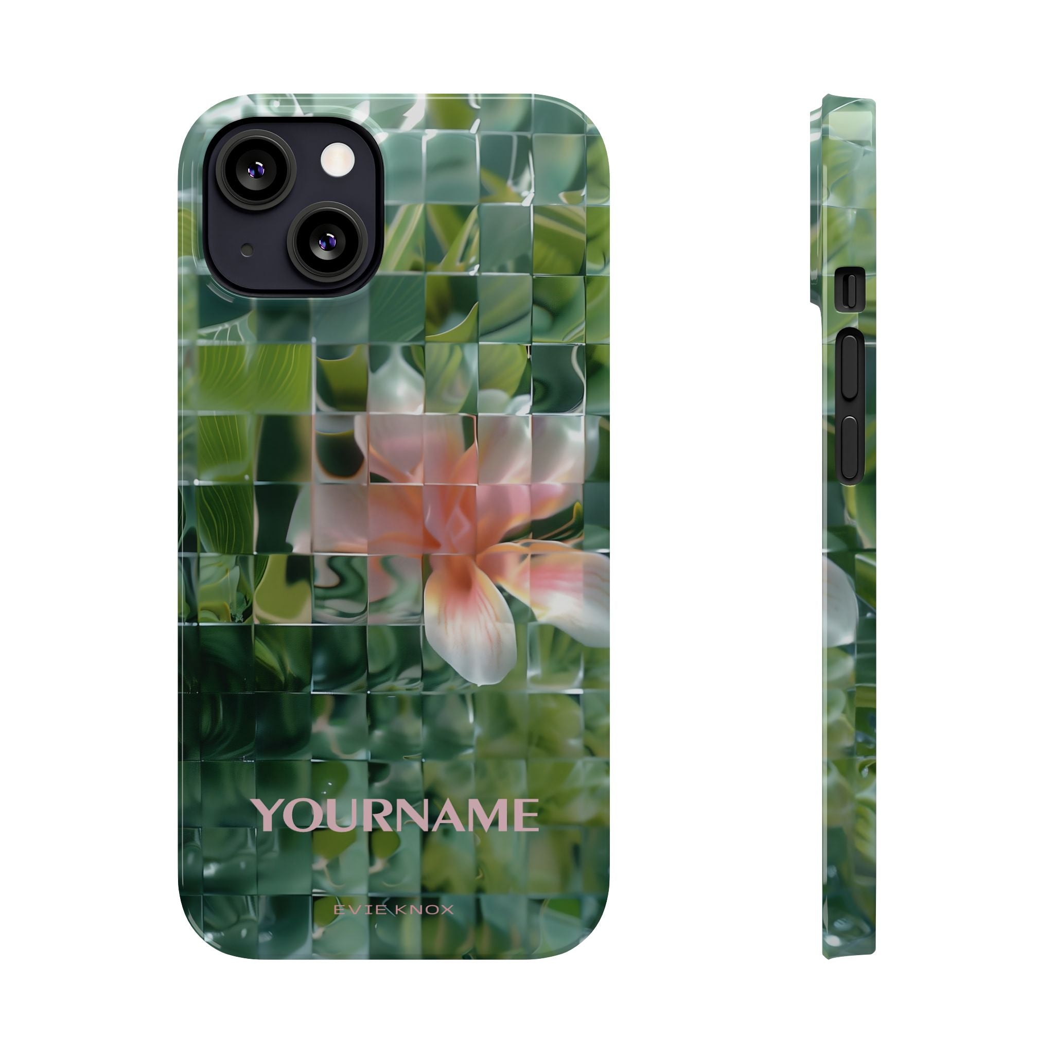Tropical Mosaic Flower Slim iPhone Case - Personalizable Phone Case