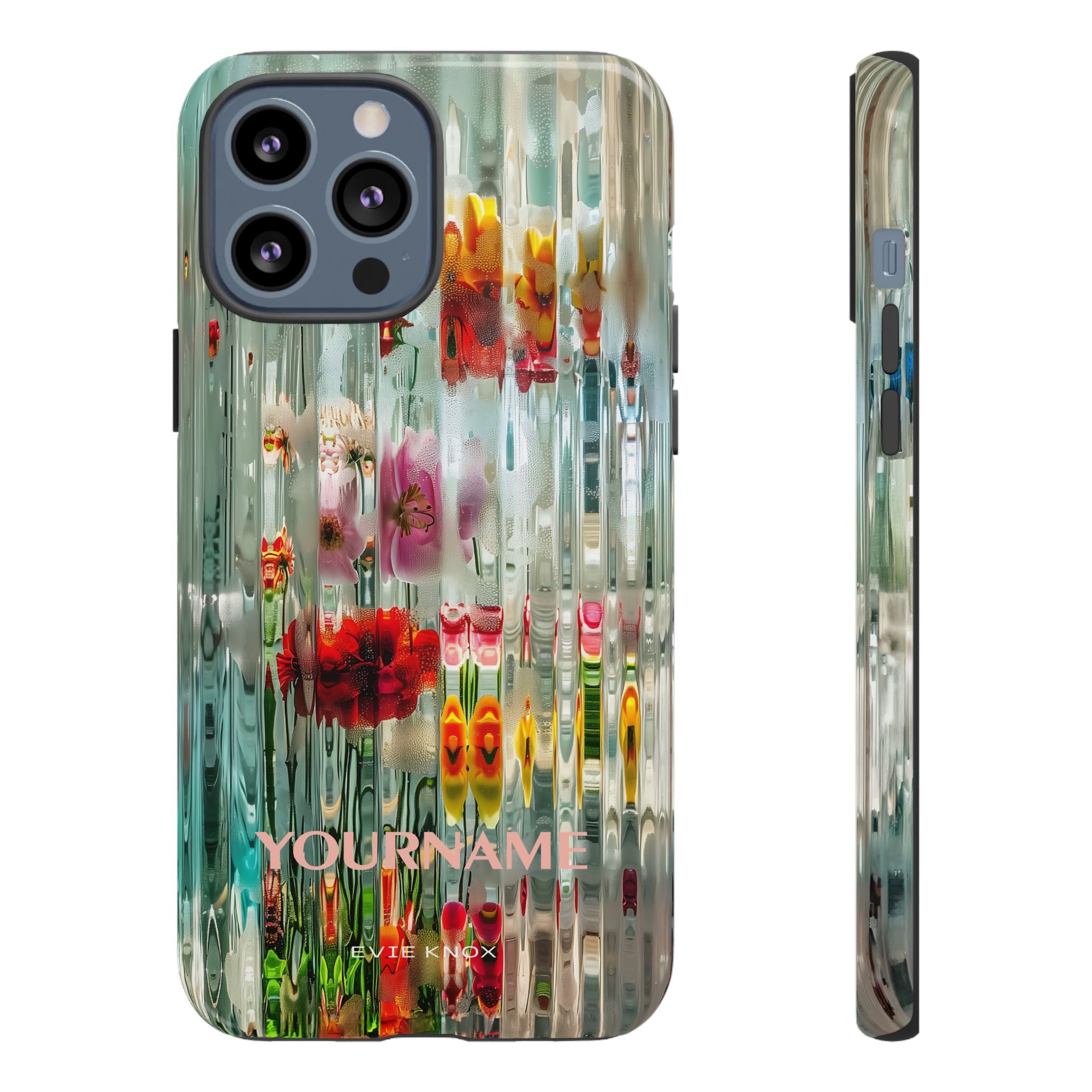 Abstract Floral Tough iPhone Case — Colorful Waterglass Pattern, Protective iPhone Cover