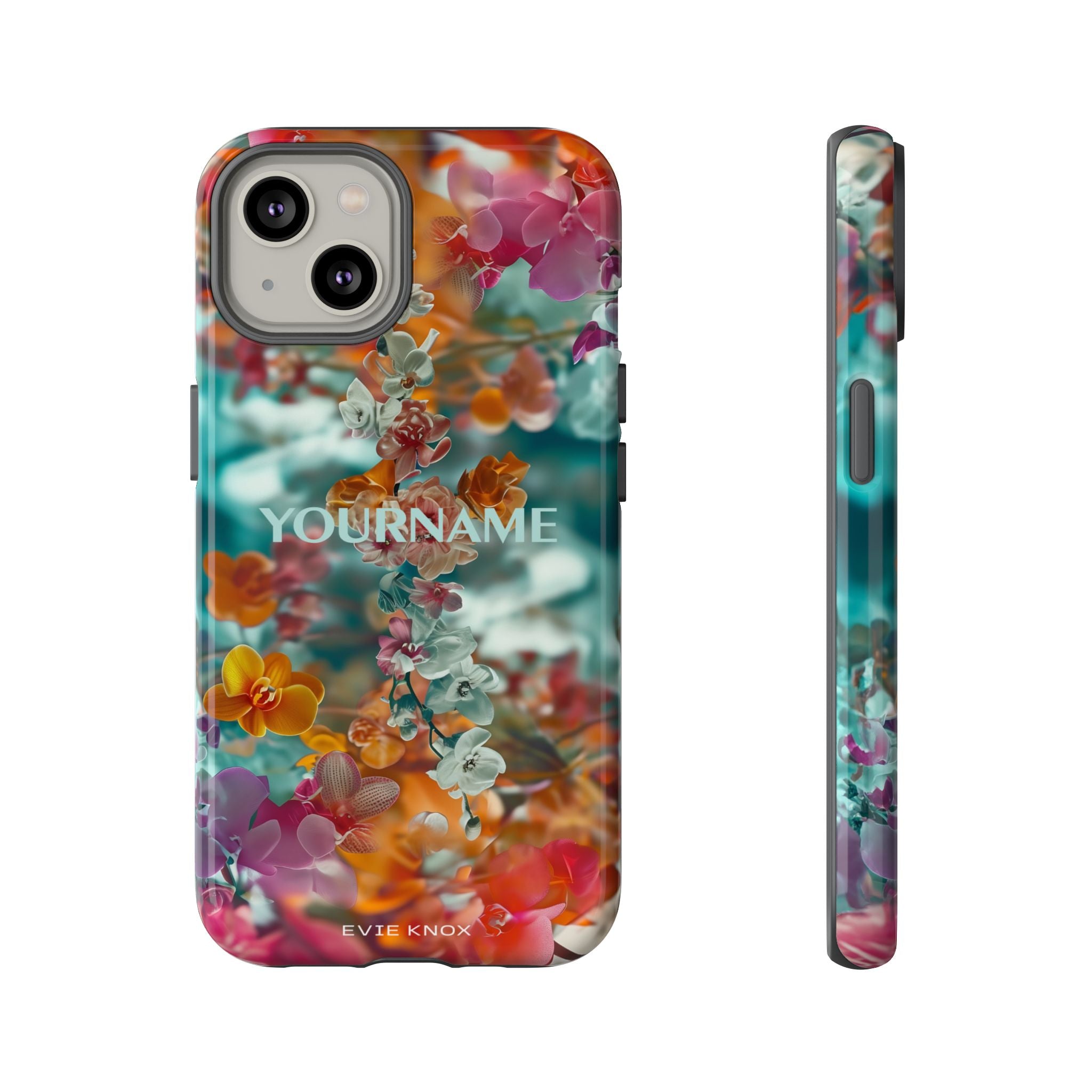 Floral Cascade Tough iPhone Case — Vibrant Tropical Blossom Design