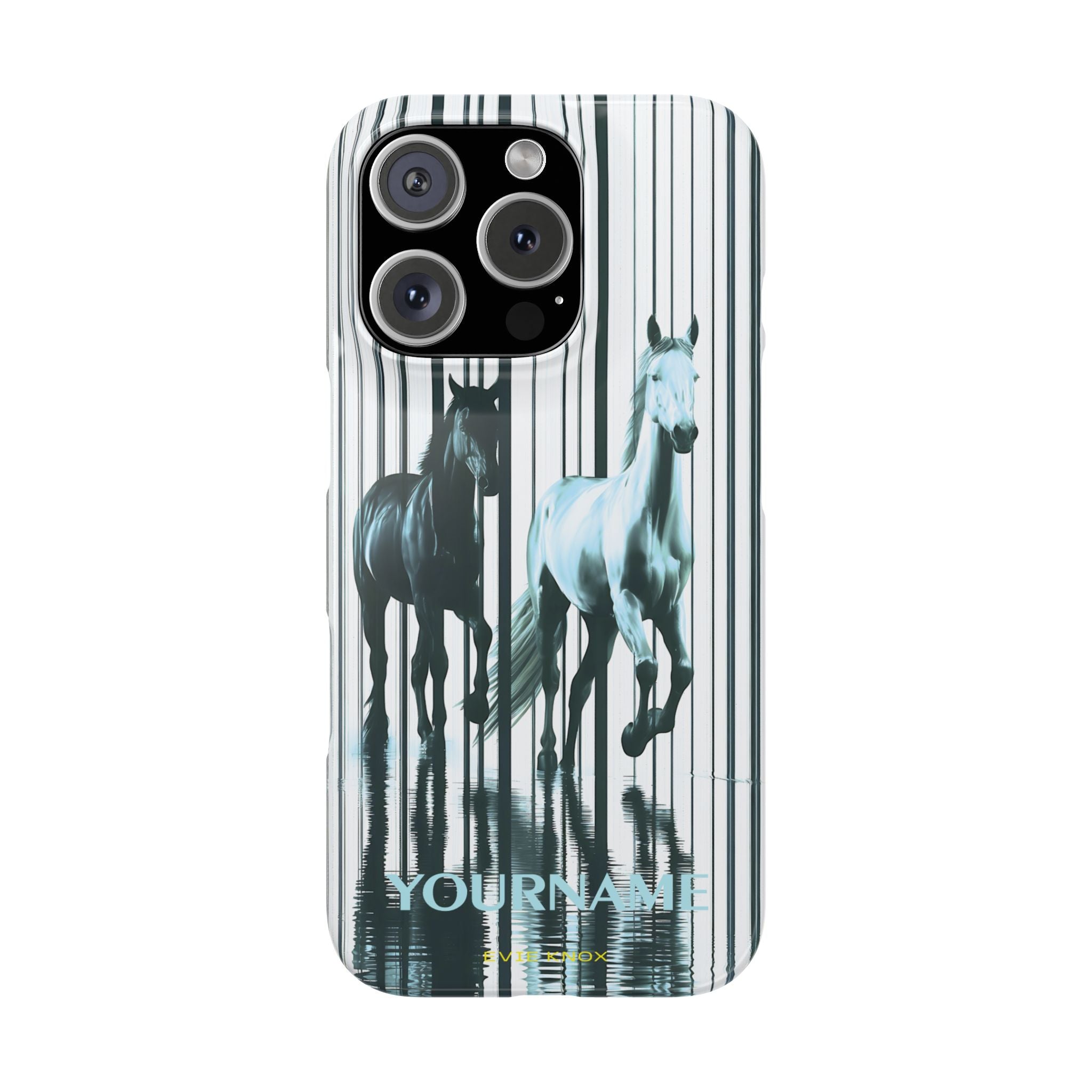 Stallion Mirage Slim iPhone Case – Galloping Horse Black & White Design