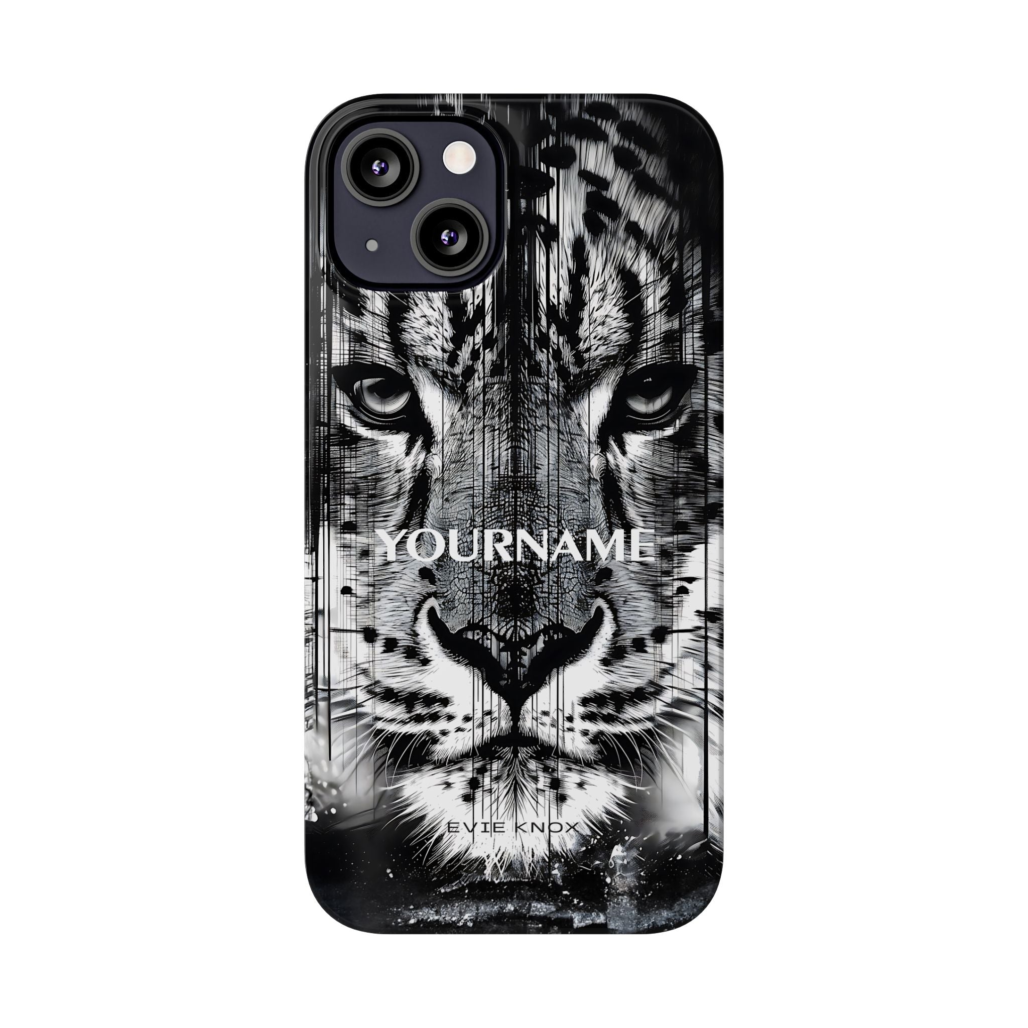 Siberian Tiger Face Slim iPhone Case — Black & White Protective Case