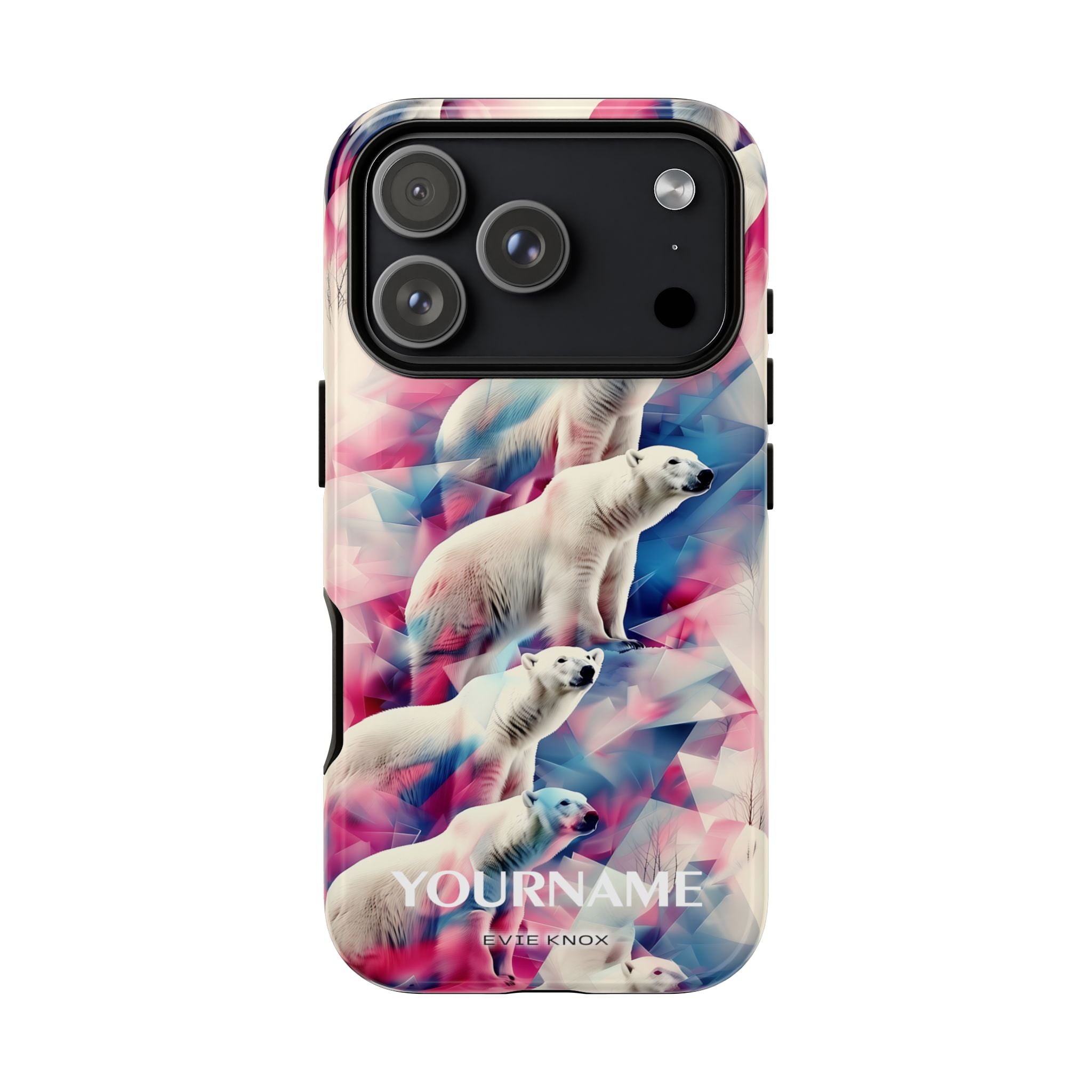 Polar Bear Prism Phone Case — Personalized Tough Case