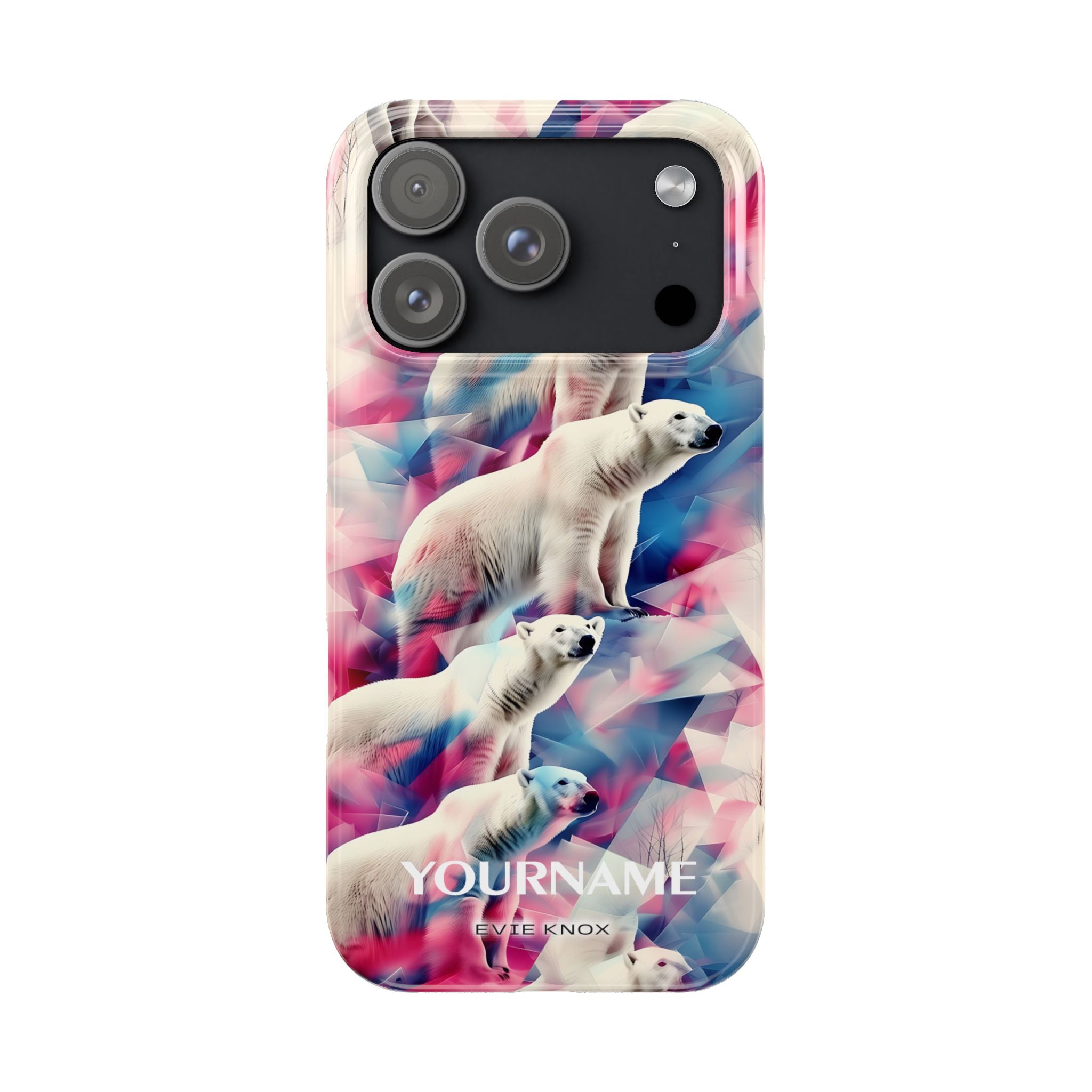 Polar Bear Prism Slim Phone Case — Colorful Personalizable Arctic Design