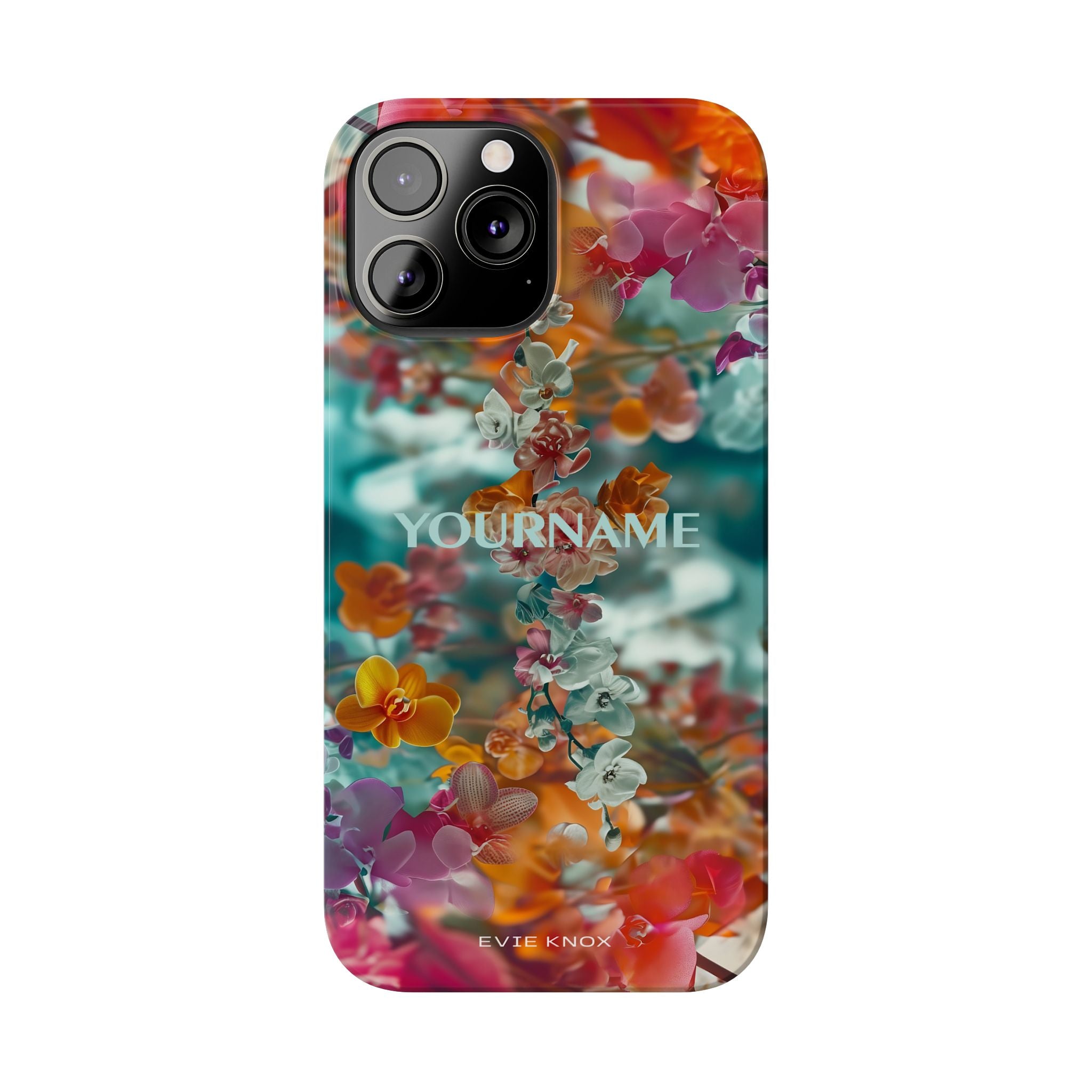 Floral Cascade Slim iPhone Case — Vibrant Tropical Blossom Design