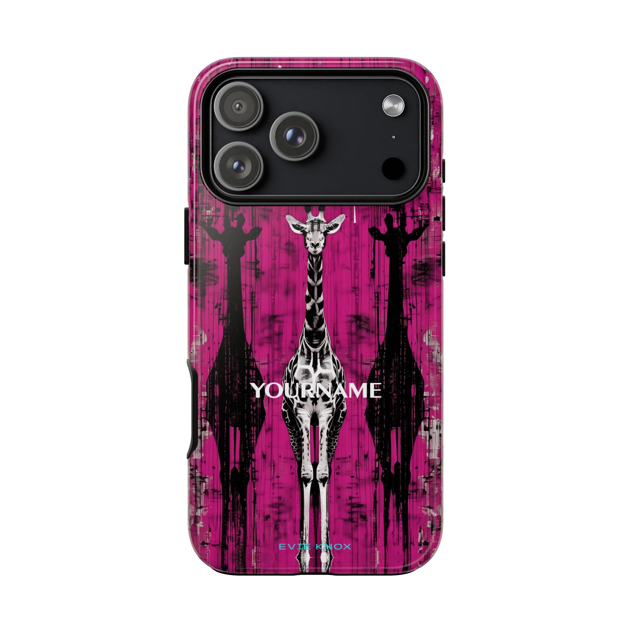 Giraffes on Berry iPhone Tough Case — Glossy Full‑Wrap Protection