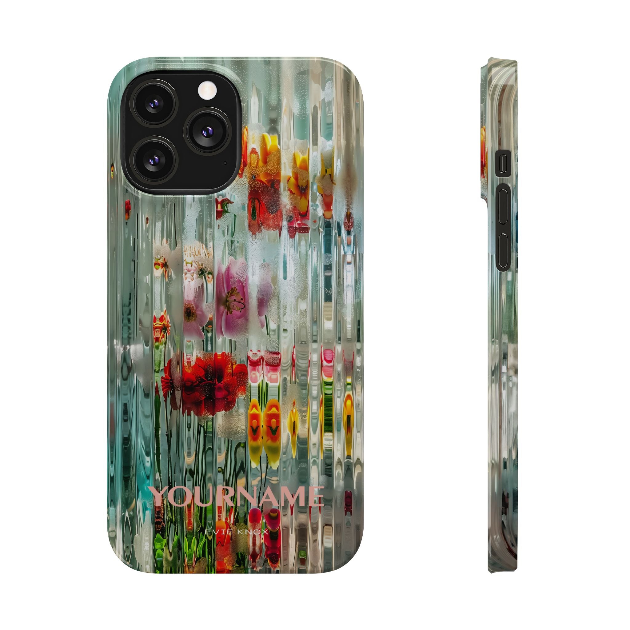 Abstract Floral Slim iPhone Case — Colorful Waterglass Pattern, Protective iPhone Cover
