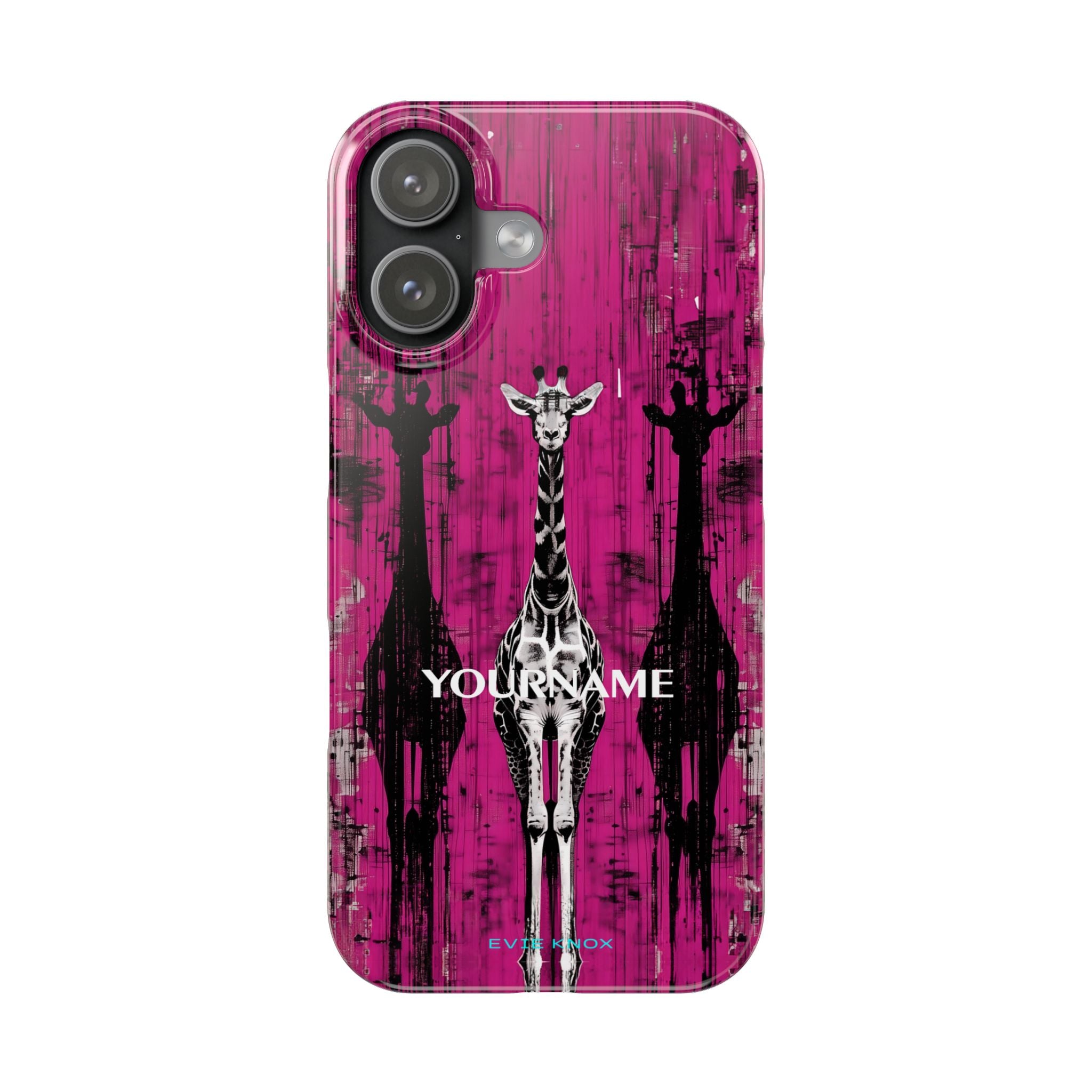 Giraffes on Berry iPhone Slim Case — Personalizable Full‑Wrap Protection