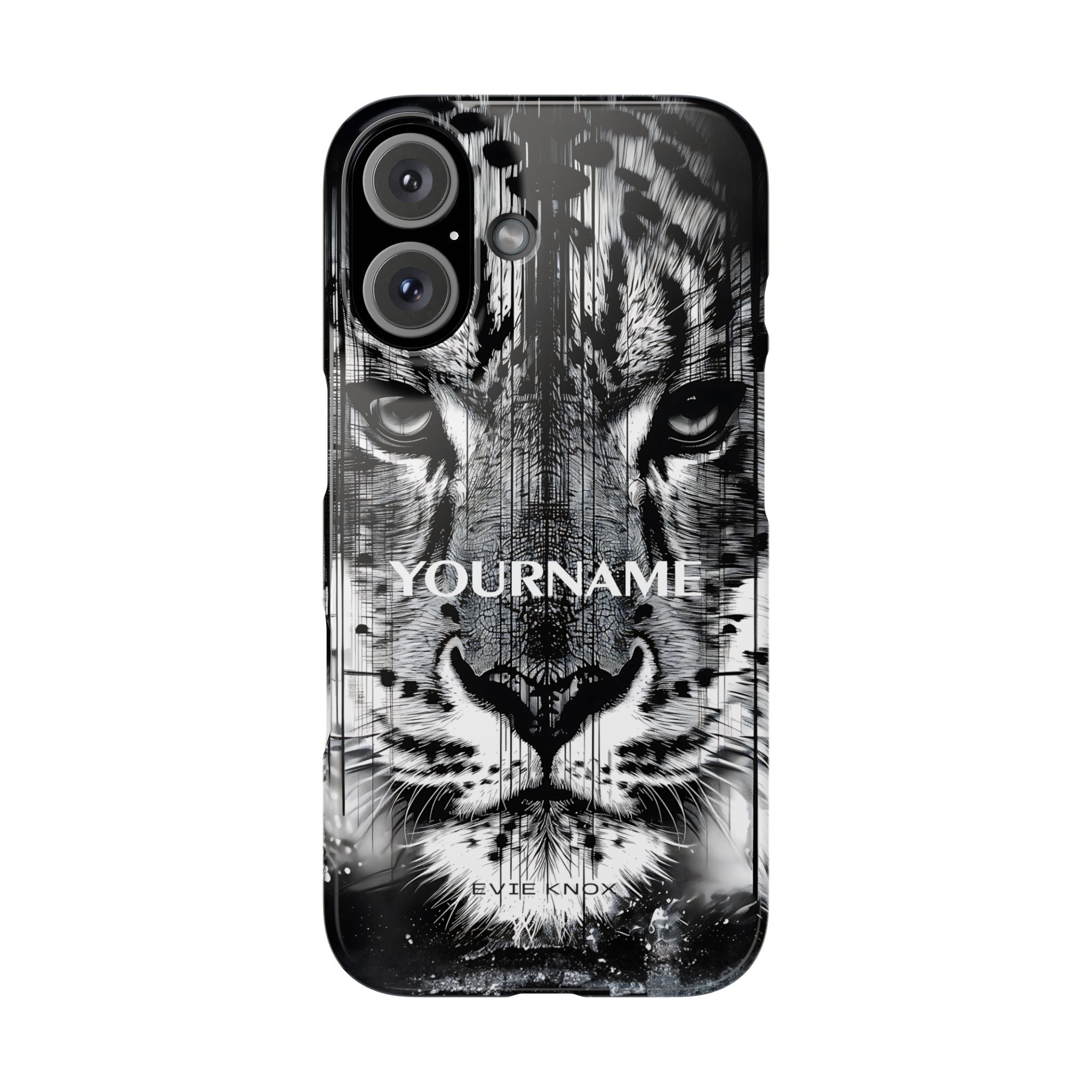 Siberian Tiger Face Slim iPhone Case — Black & White Protective Case