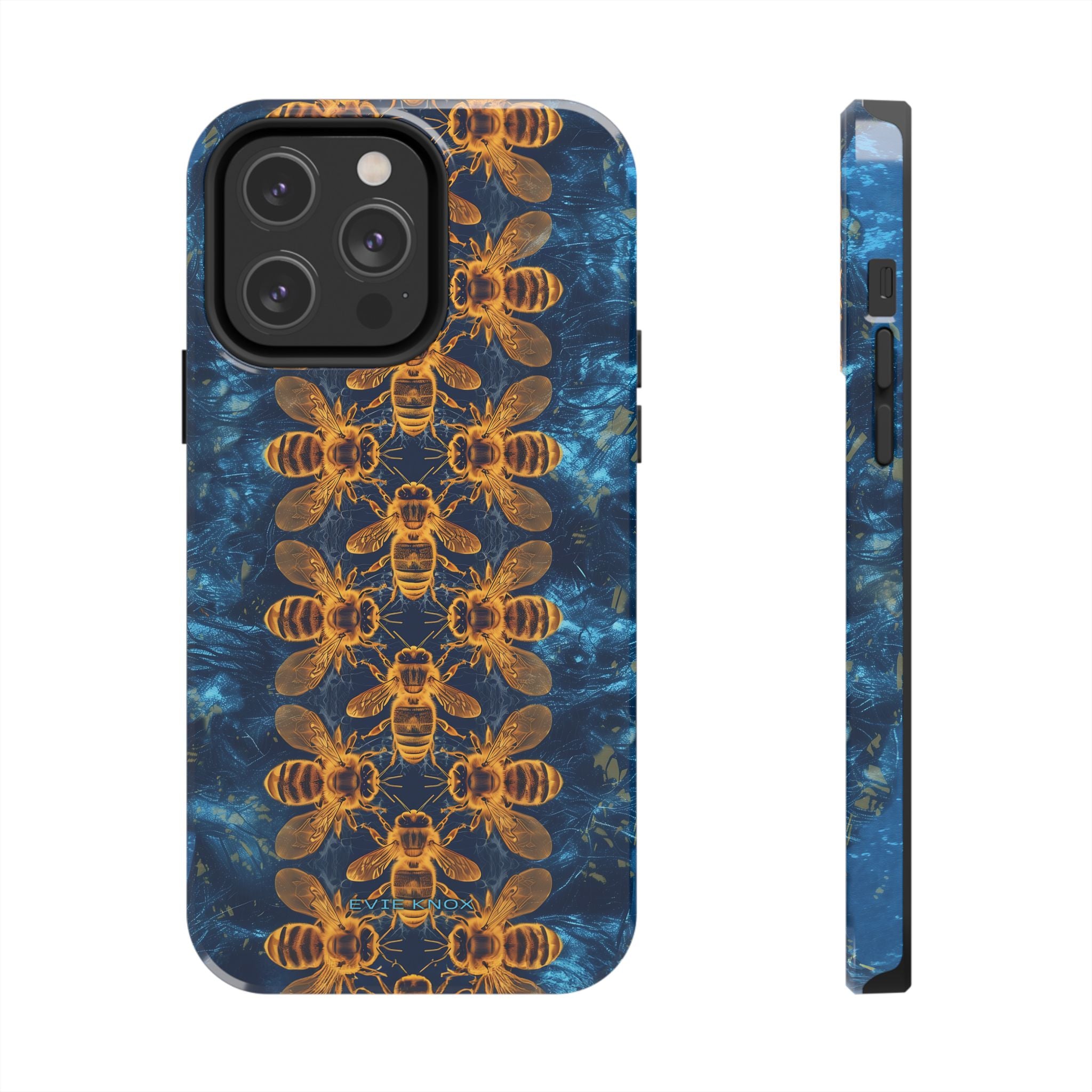 Bees On Blue iPhone Case