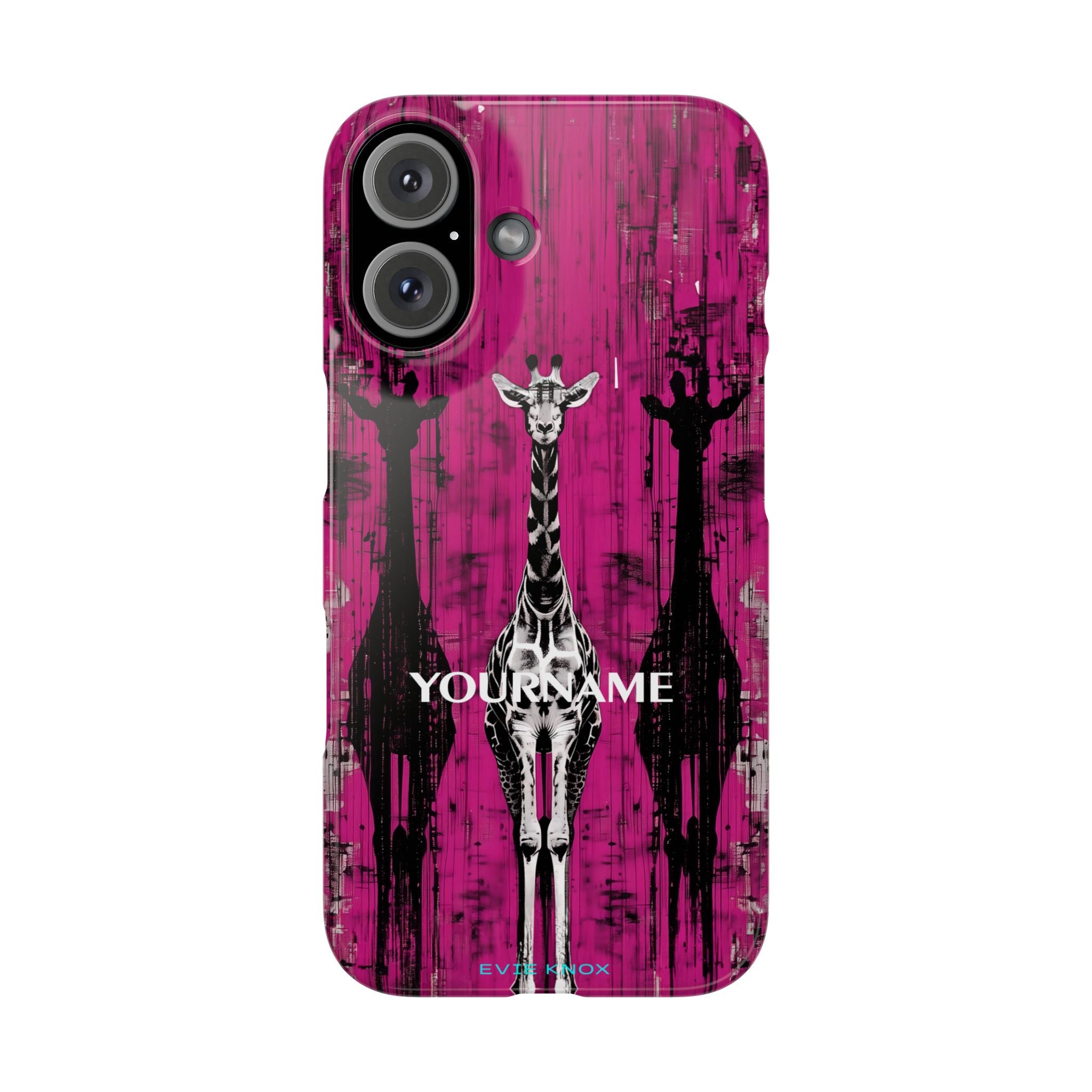 Giraffes on Berry iPhone Slim Case — Personalizable Full‑Wrap Protection
