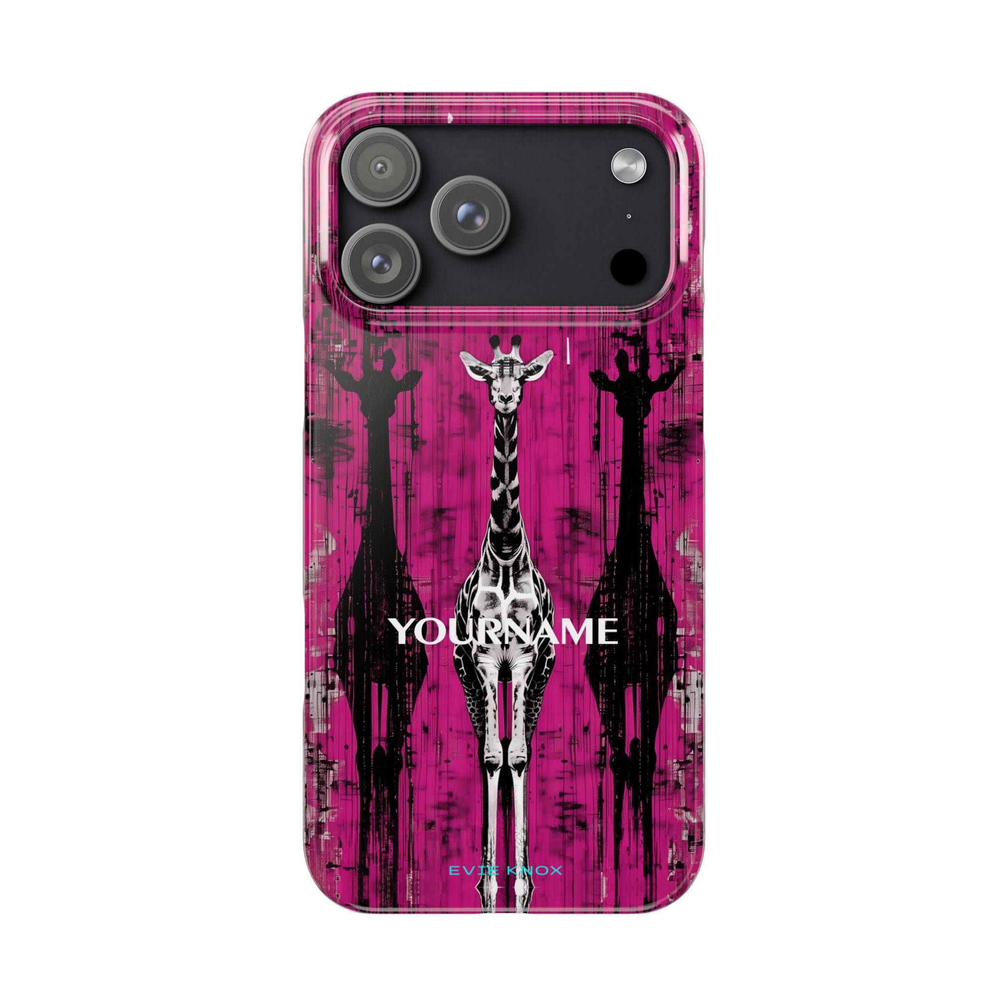 Giraffes on Berry iPhone Slim Case — Personalizable Full‑Wrap Protection