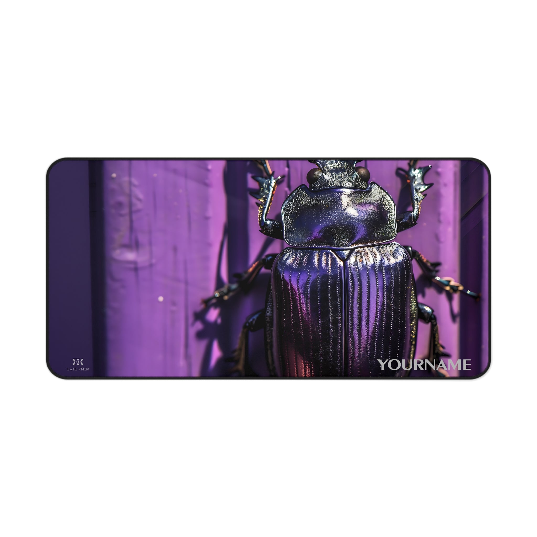 Purple Scarab Desk Mat — Personalized Beetle Mouse Pad-Beetle Desk Mat