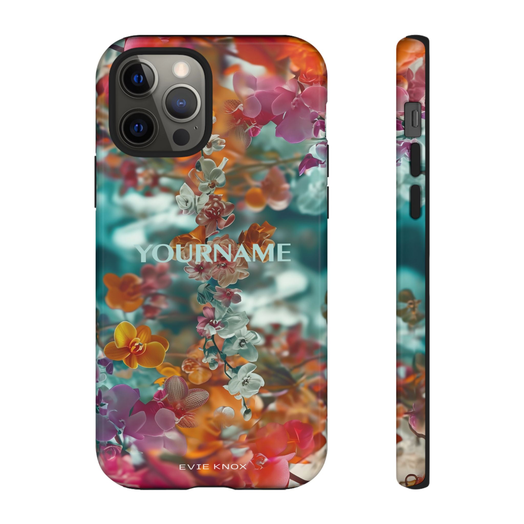 Floral Cascade Tough iPhone Case — Vibrant Tropical Blossom Design