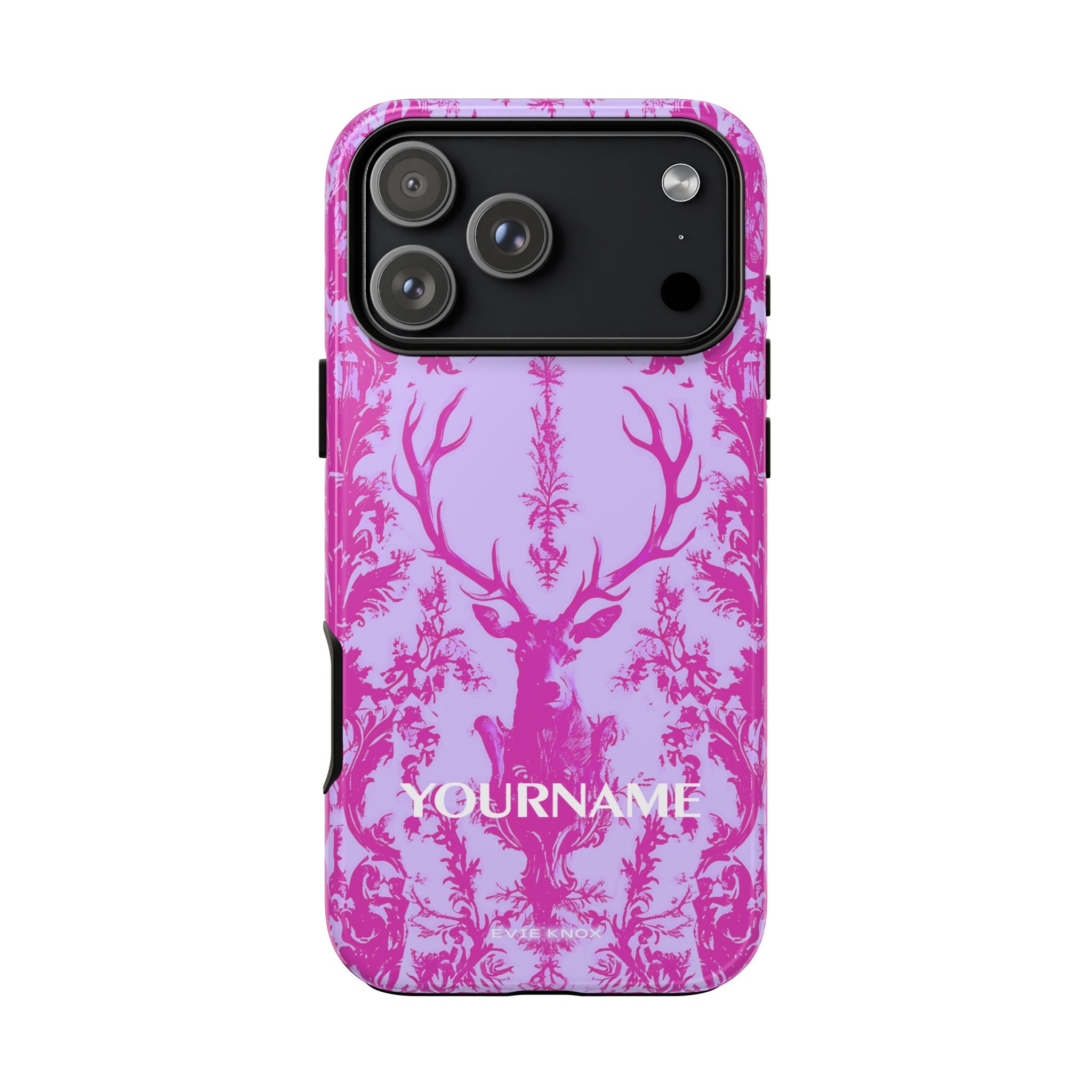 Pink Baroque Deer Tough iPhone Case — Floral Antler Pattern